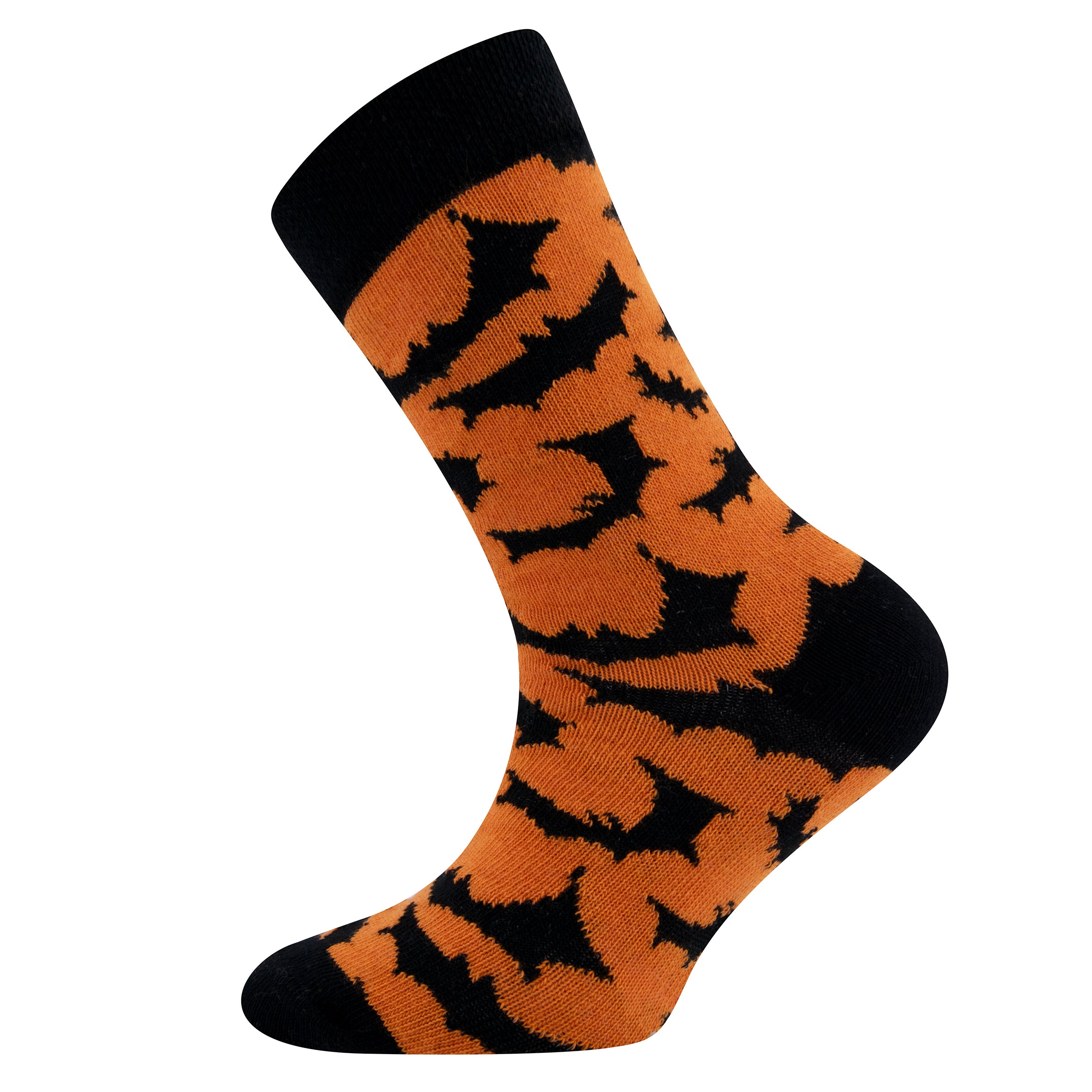 Unisex Fun Halloween Socks with Colorful Designs, Set of 3 - pumpkin - Lemoni Boutique