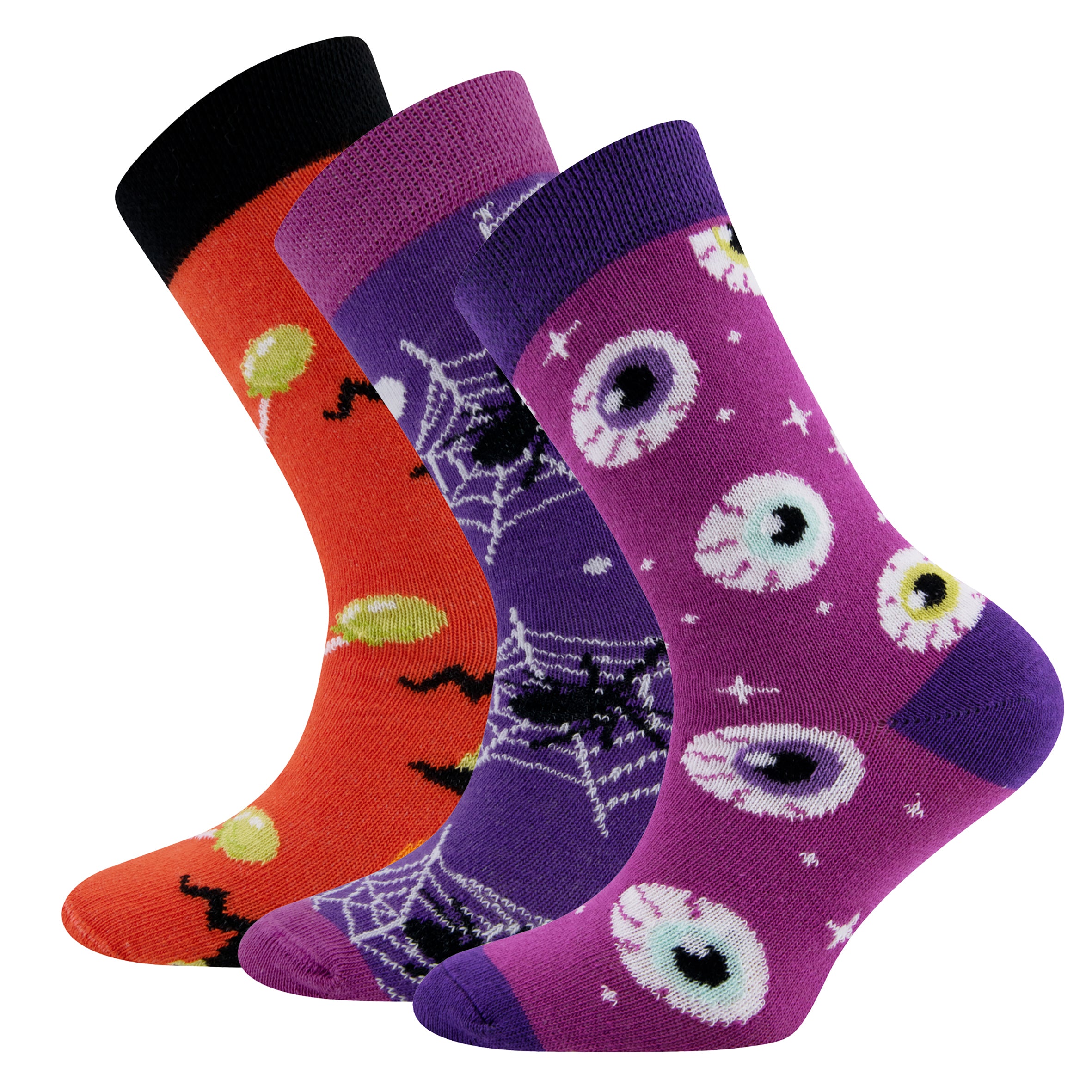 Unisex Fun Halloween Socks with Colorful Designs, Set of 3 - azalee - Lemoni Boutique
