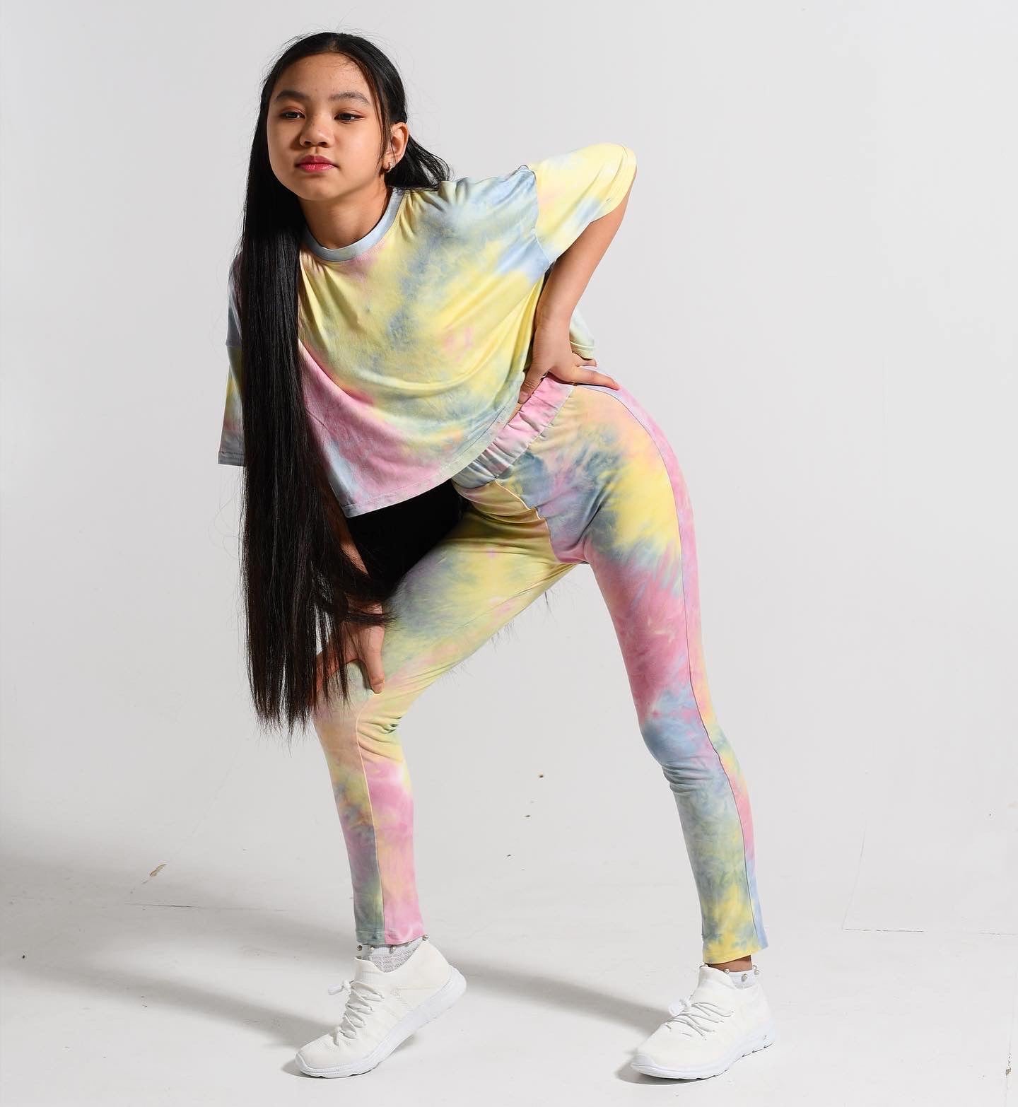 Soft lightweight tie-dye leggings for girls - Lemoni Boutique