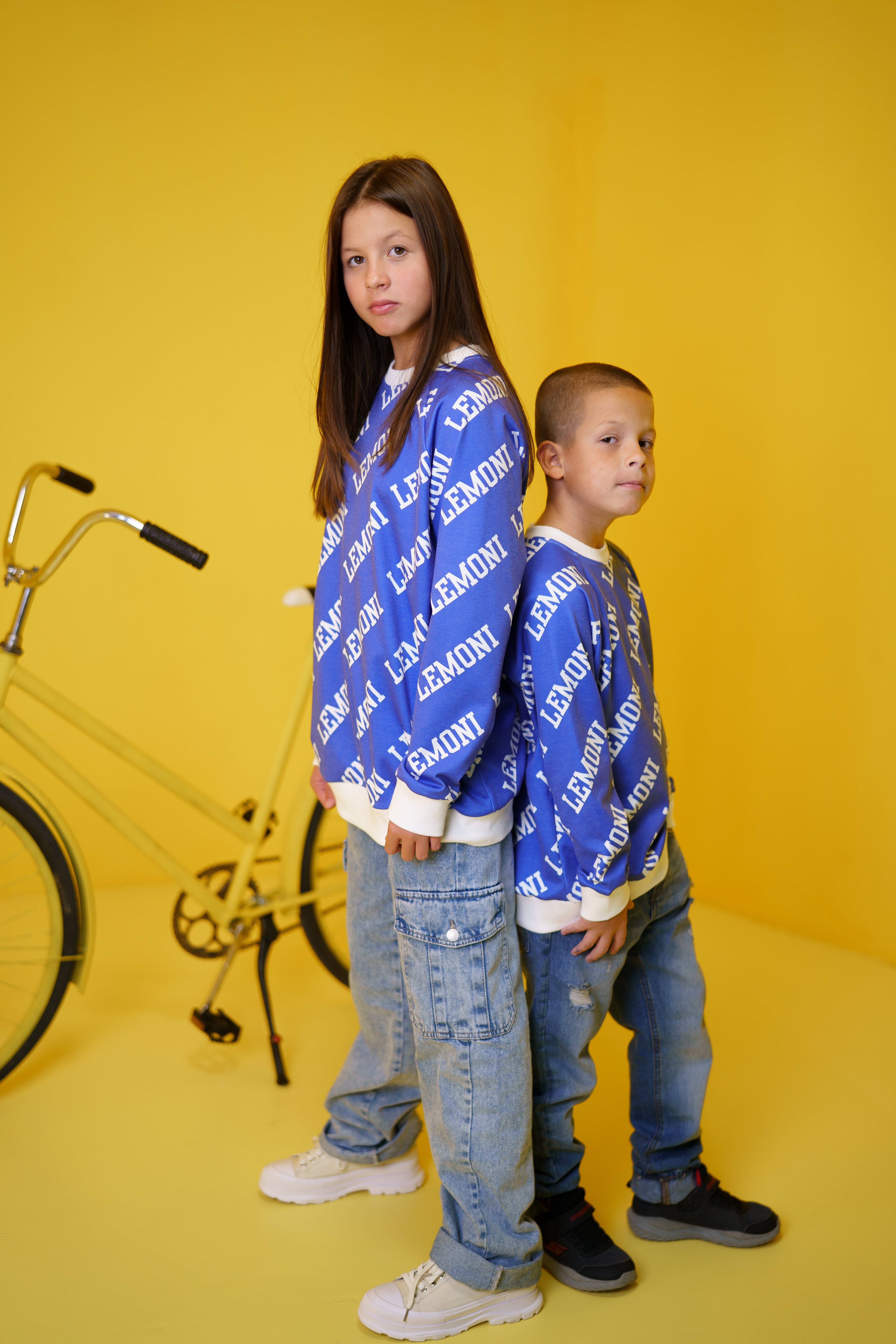 Boys´ and girls´ long-sleeve shirt with pattern - blue - Lemoni Boutique