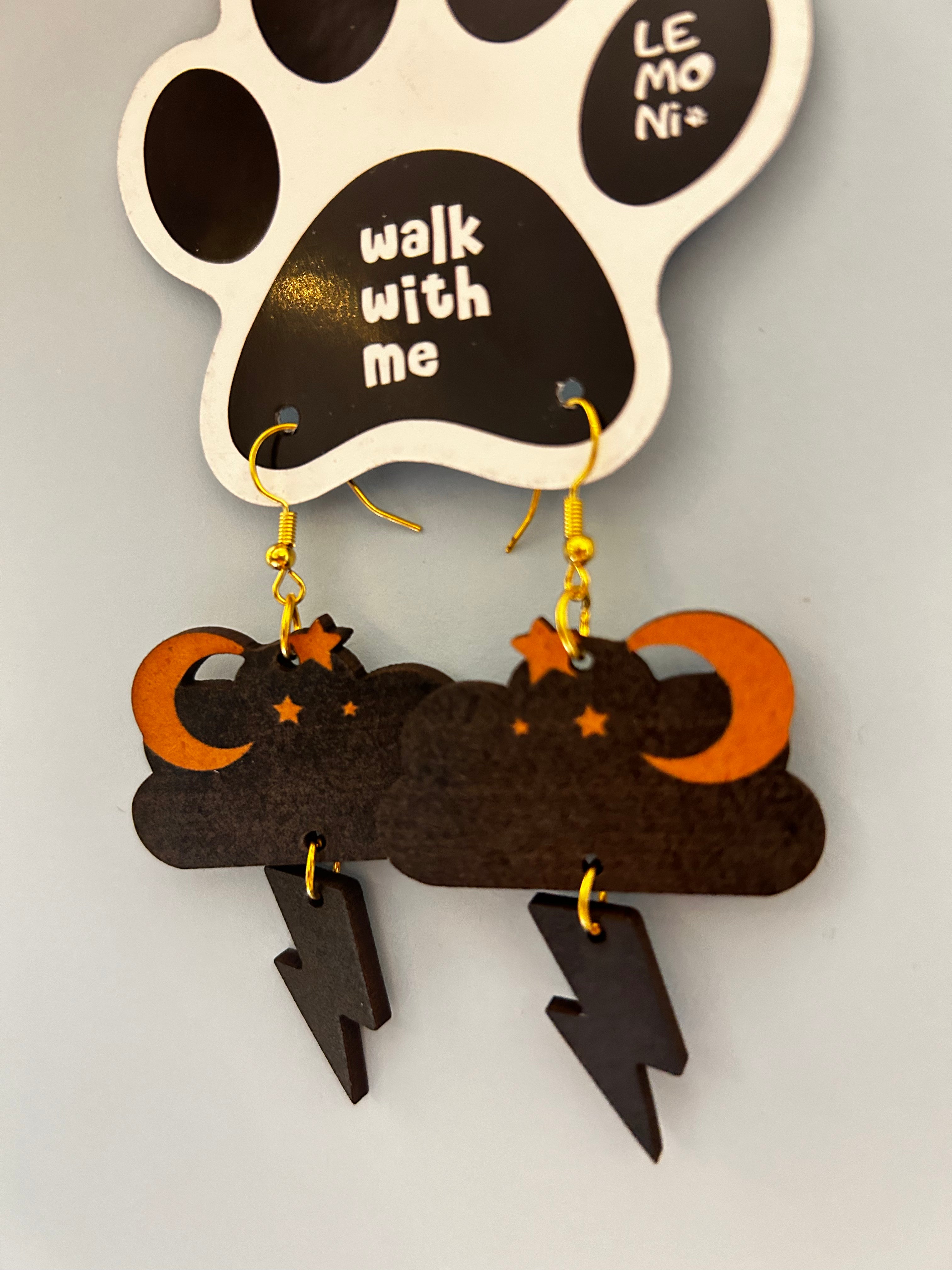 Earrings Cloud & Moon for girls - Lemoni Boutique