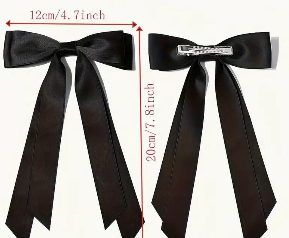 Hair clip - satin ribbon bow in different colours - Lemoni Boutique