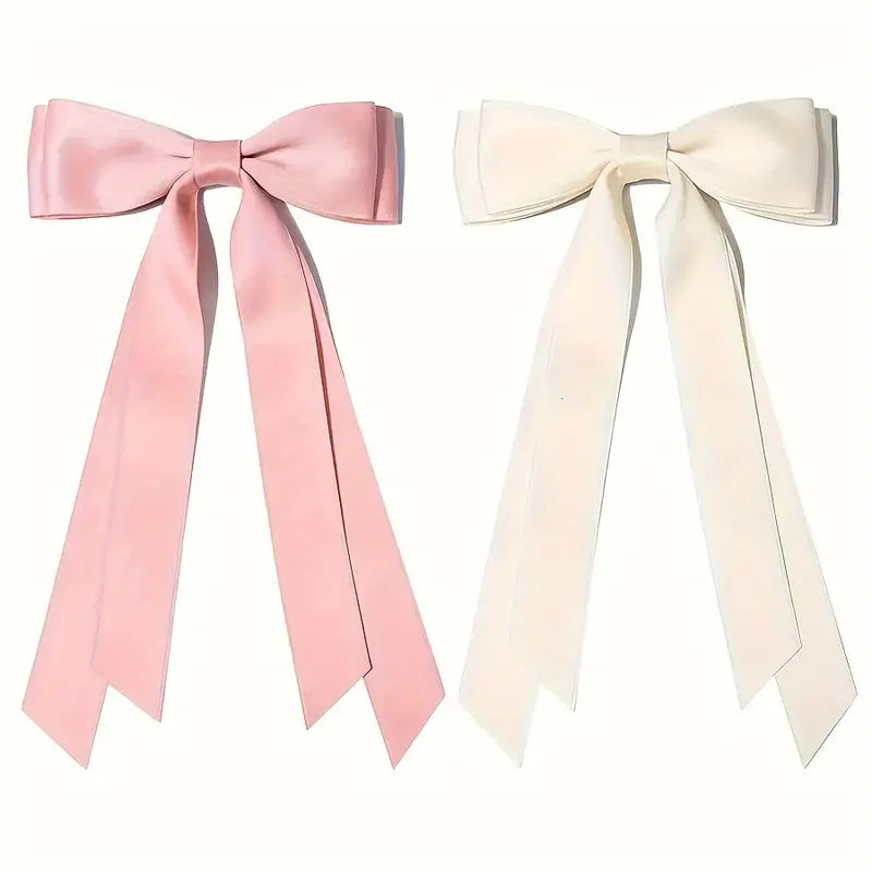 Hair clip - satin ribbon bow in different colours - Lemoni Boutique