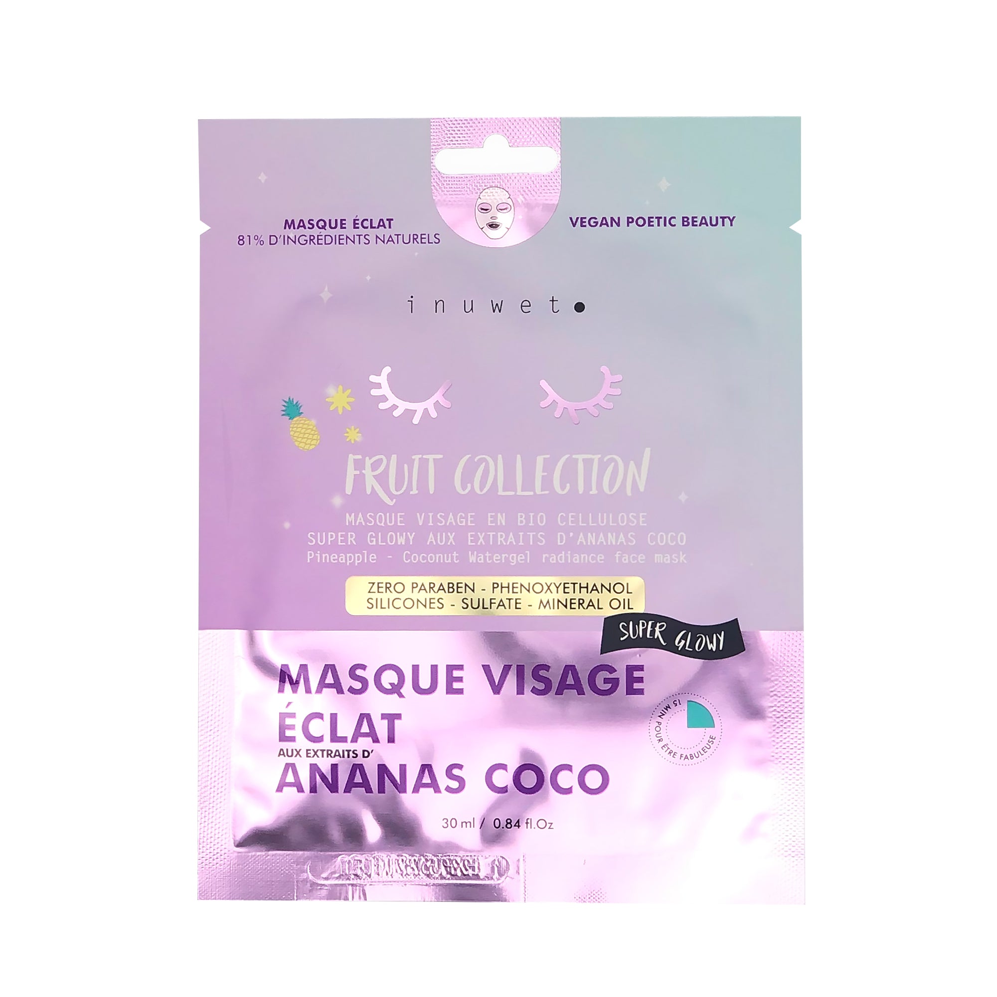 Bio cellulose face mask - FRUIT COLLECTION - Lemoni Boutique