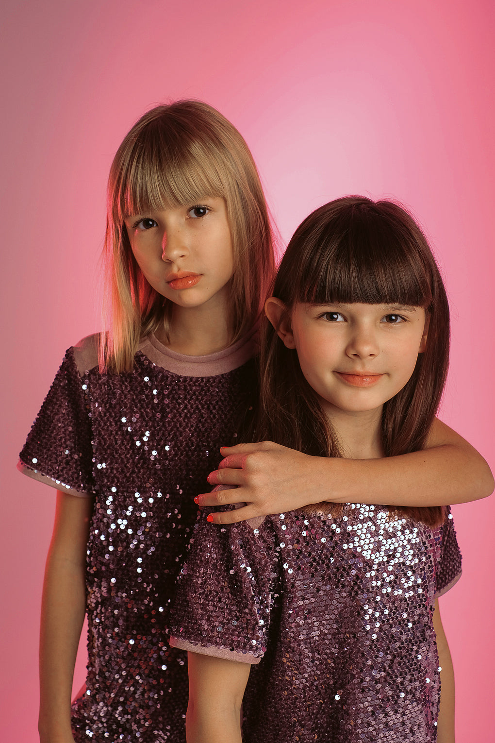 Girl´s sequined dress - rosé - Lemoni Boutique