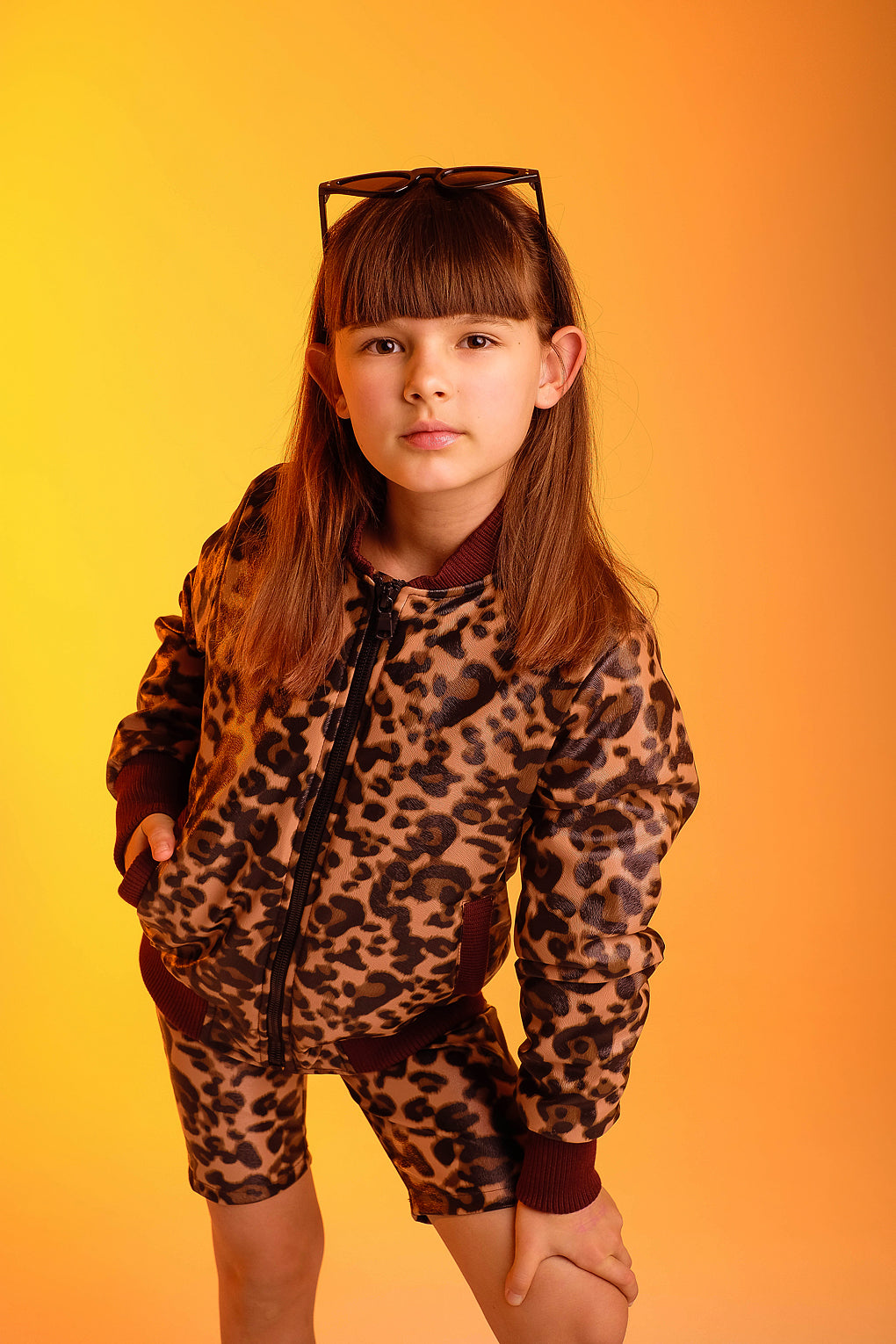 Leopard Print Bomber Jacket for girls - Lemoni Boutique