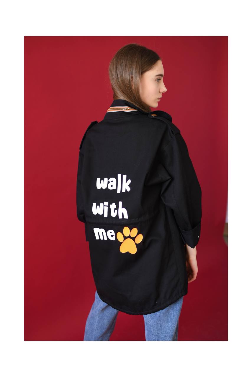 Lightweight denim parka for girls - black - Lemoni Boutique