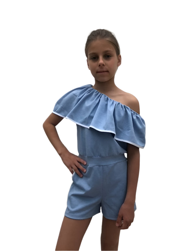 Designer jumpsuit for girls - blue - Lemoni Boutique