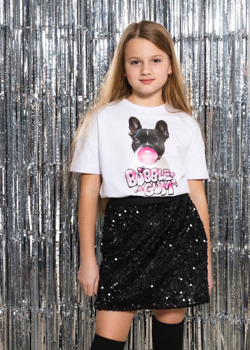 T-shirt with Bubble Gum Bulldog print - Lemoni Boutique