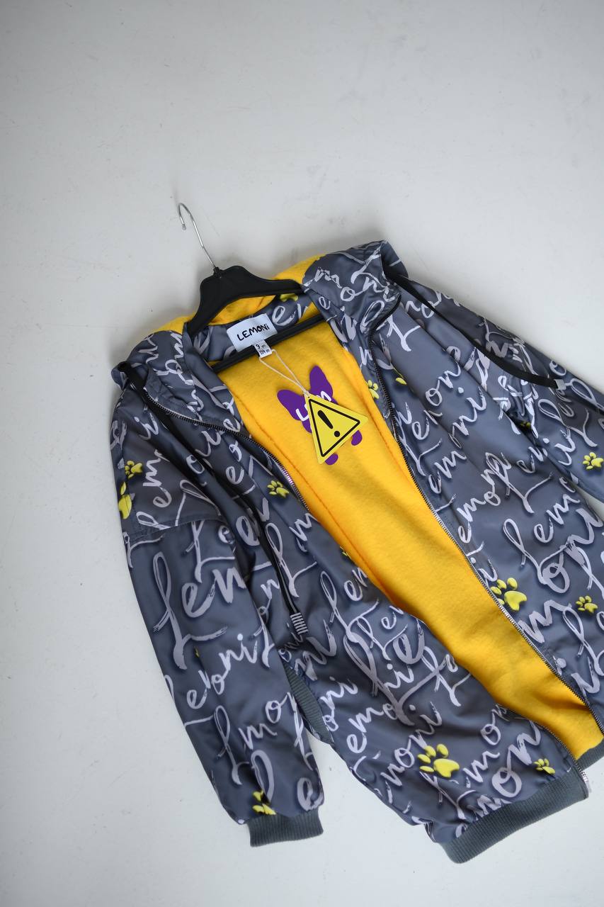 Fleece-lined windbreaker Lemoni for girls and boys - gray - Lemoni Boutique