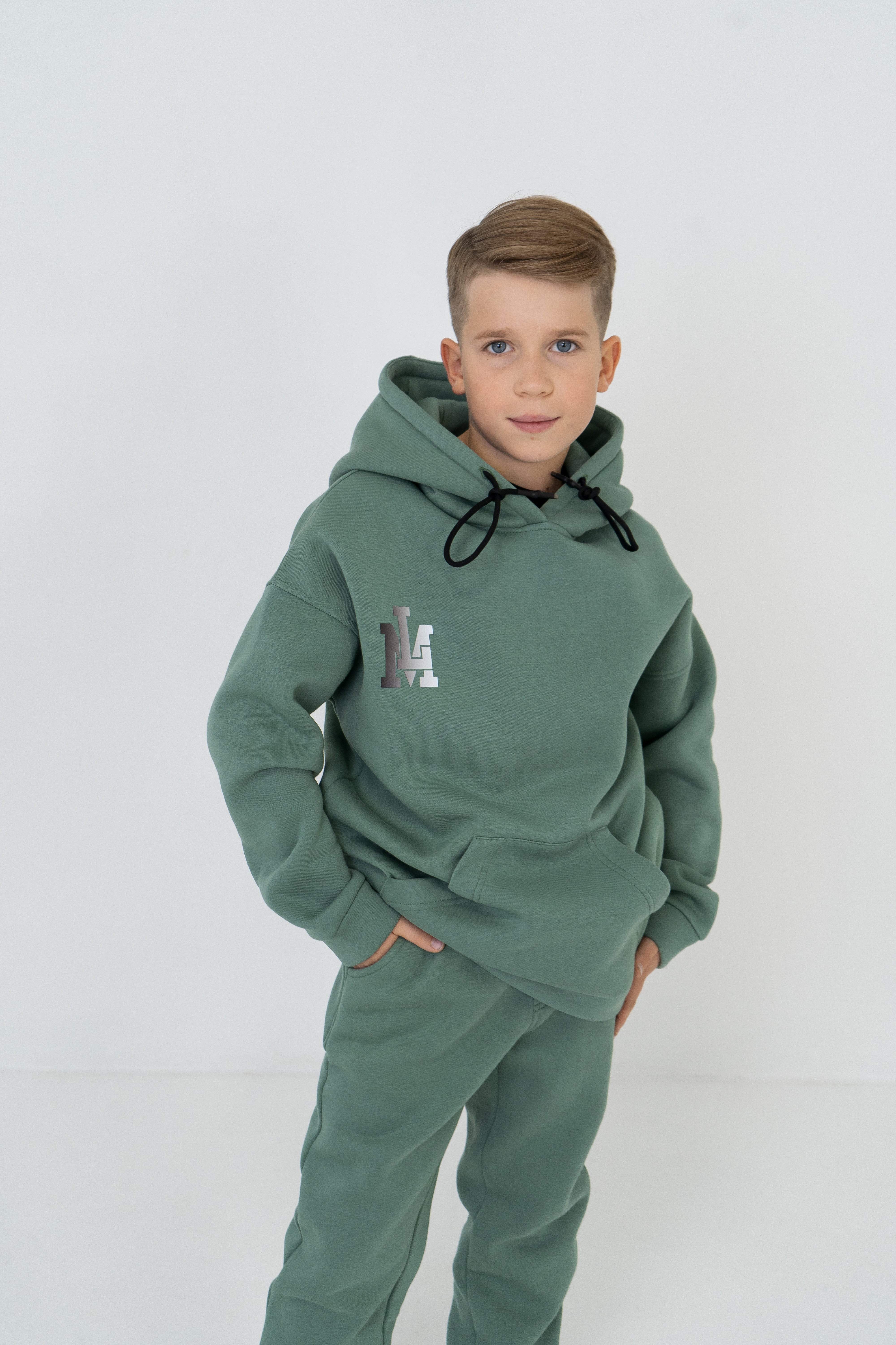 Fleece Hoodie unisex LM - olive green - Lemoni Boutique