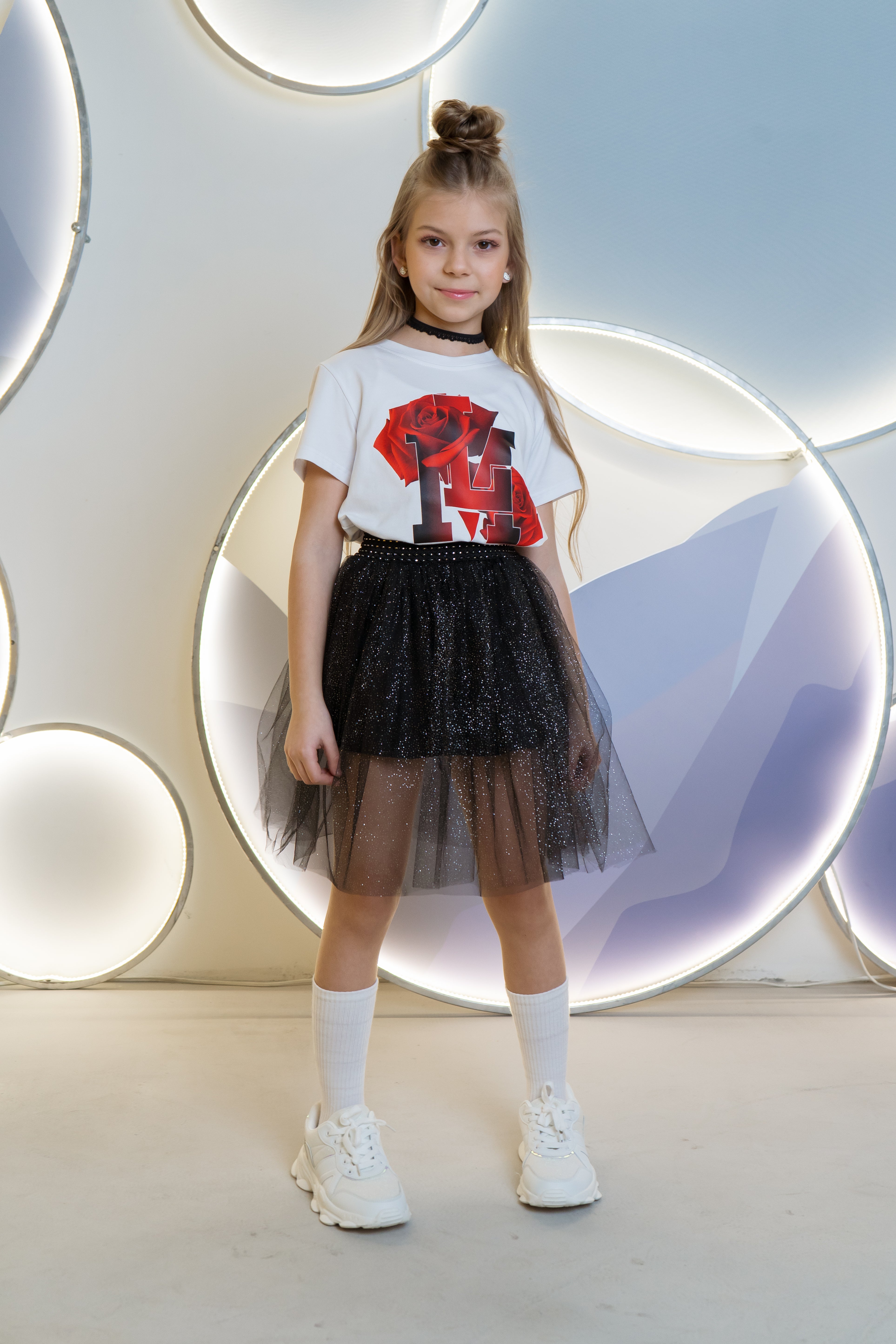 Girls´ tulle skirt with glitter - black - Lemoni Boutique