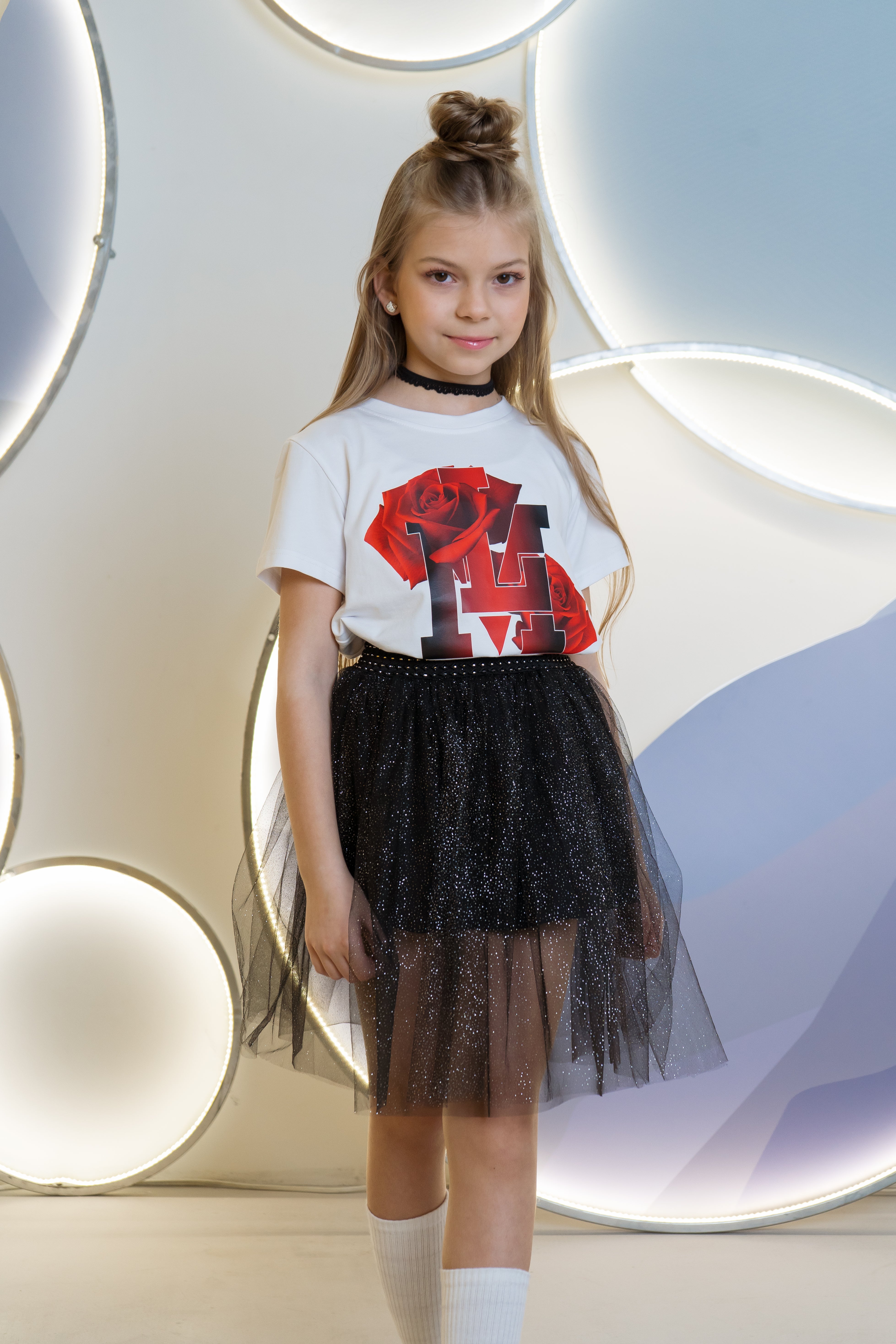 Girls´ tulle skirt with glitter - black - Lemoni Boutique