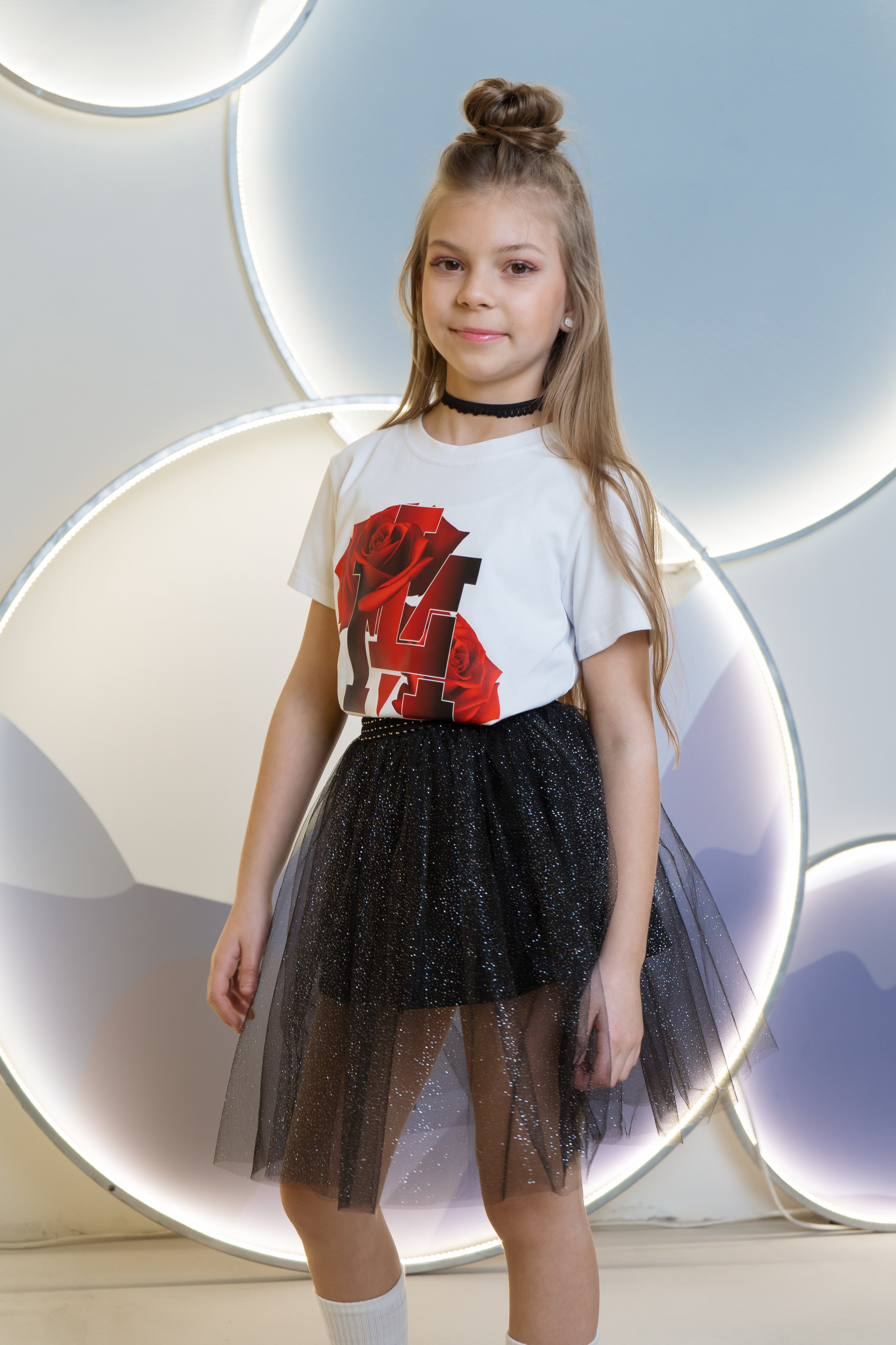 Girls´ tulle skirt with glitter - black - Lemoni Boutique