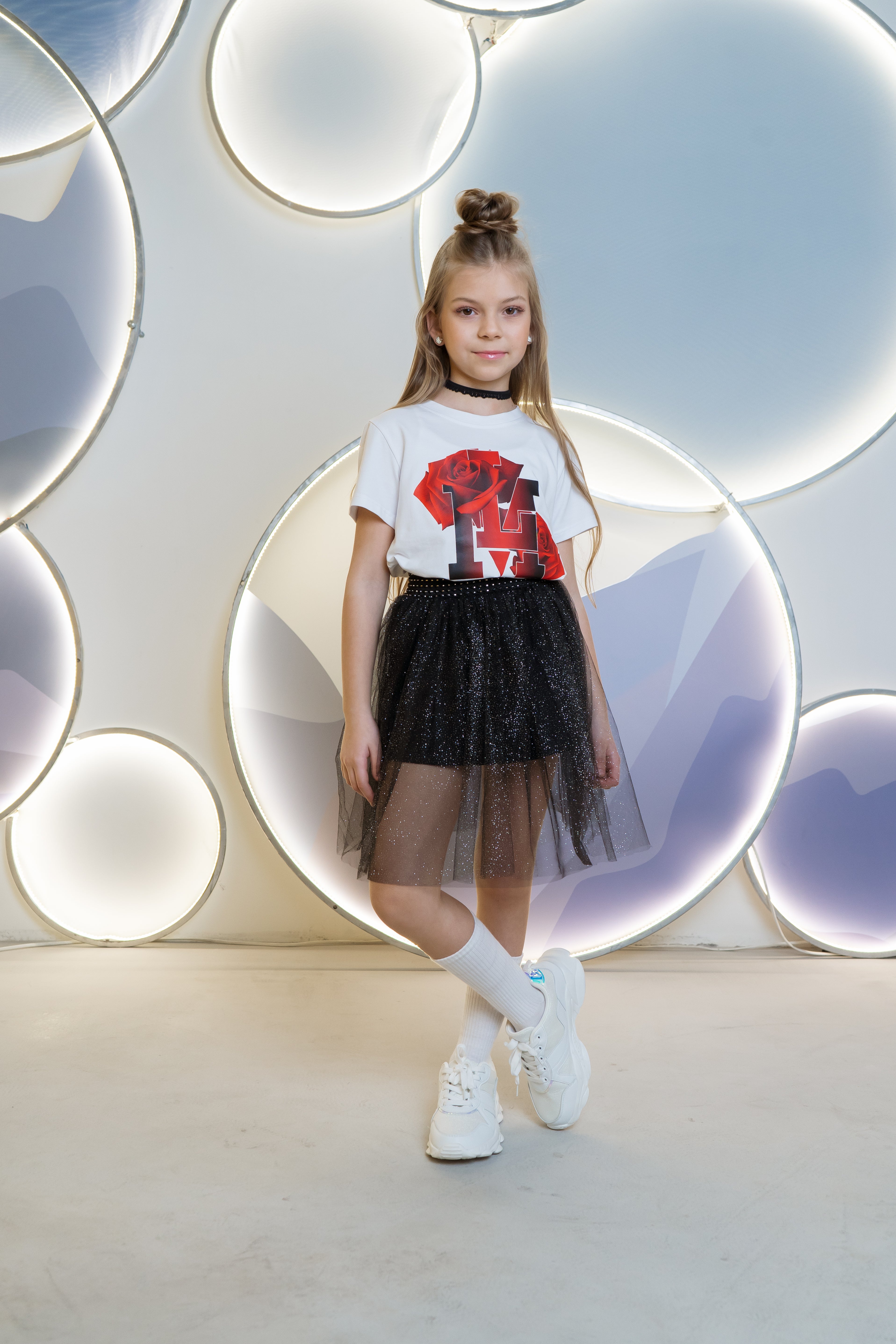 Girls´ tulle skirt with glitter - black - Lemoni Boutique