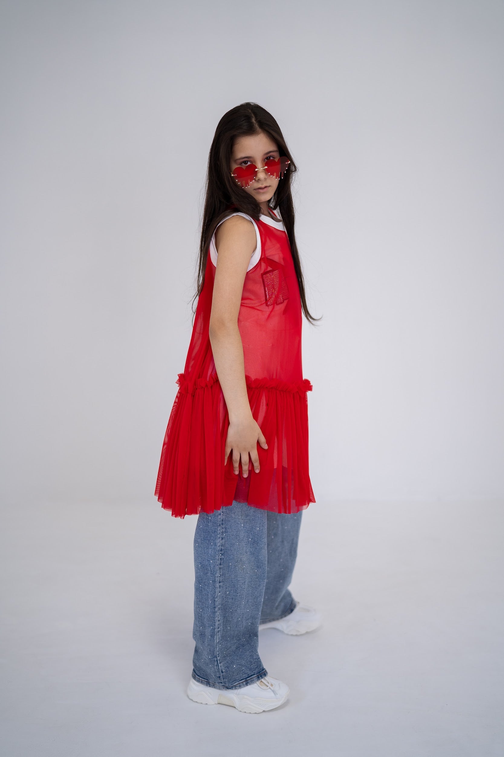 Girls summer dress MEOW - sleeveless