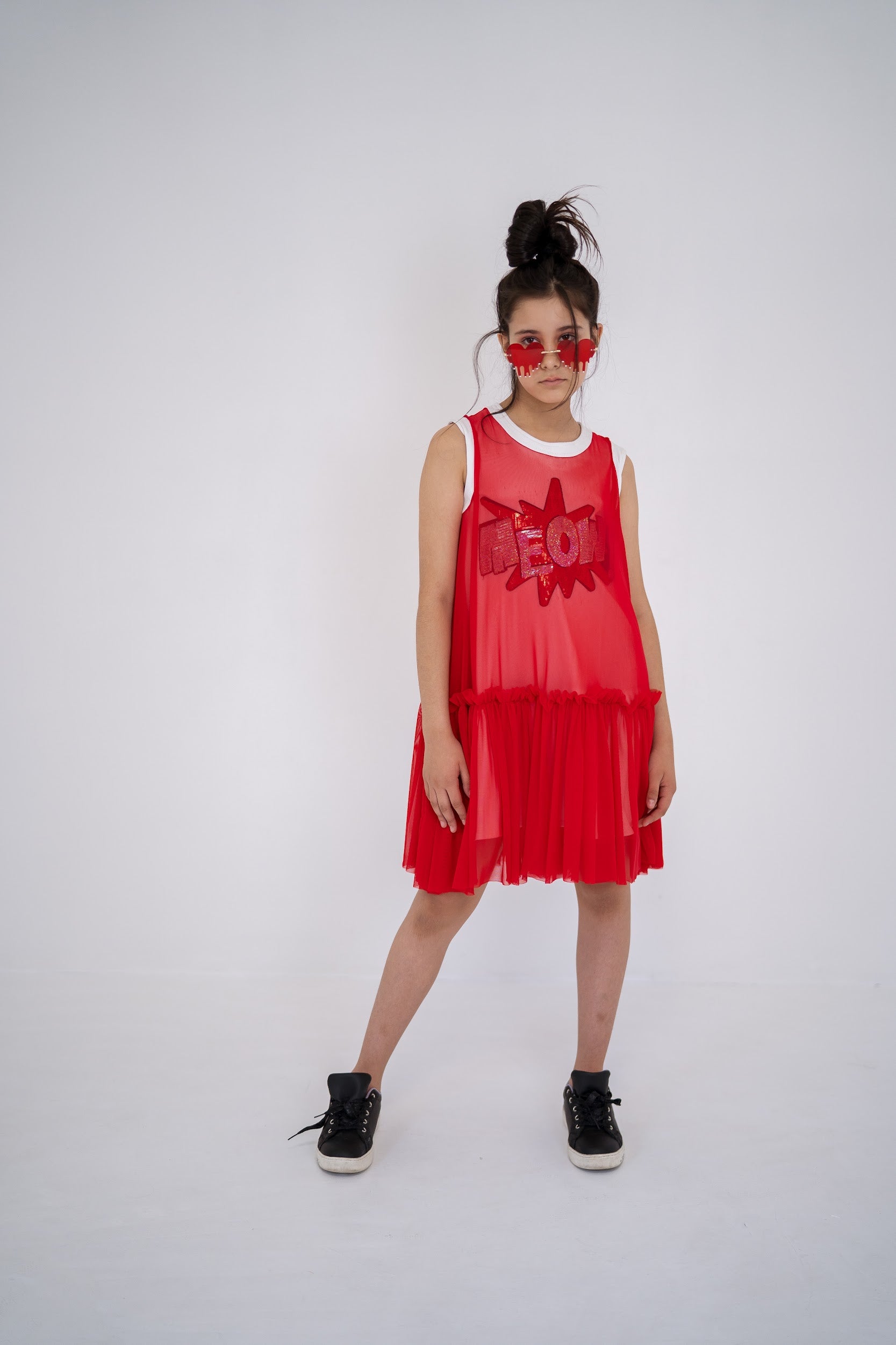Girls summer dress MEOW - sleeveless