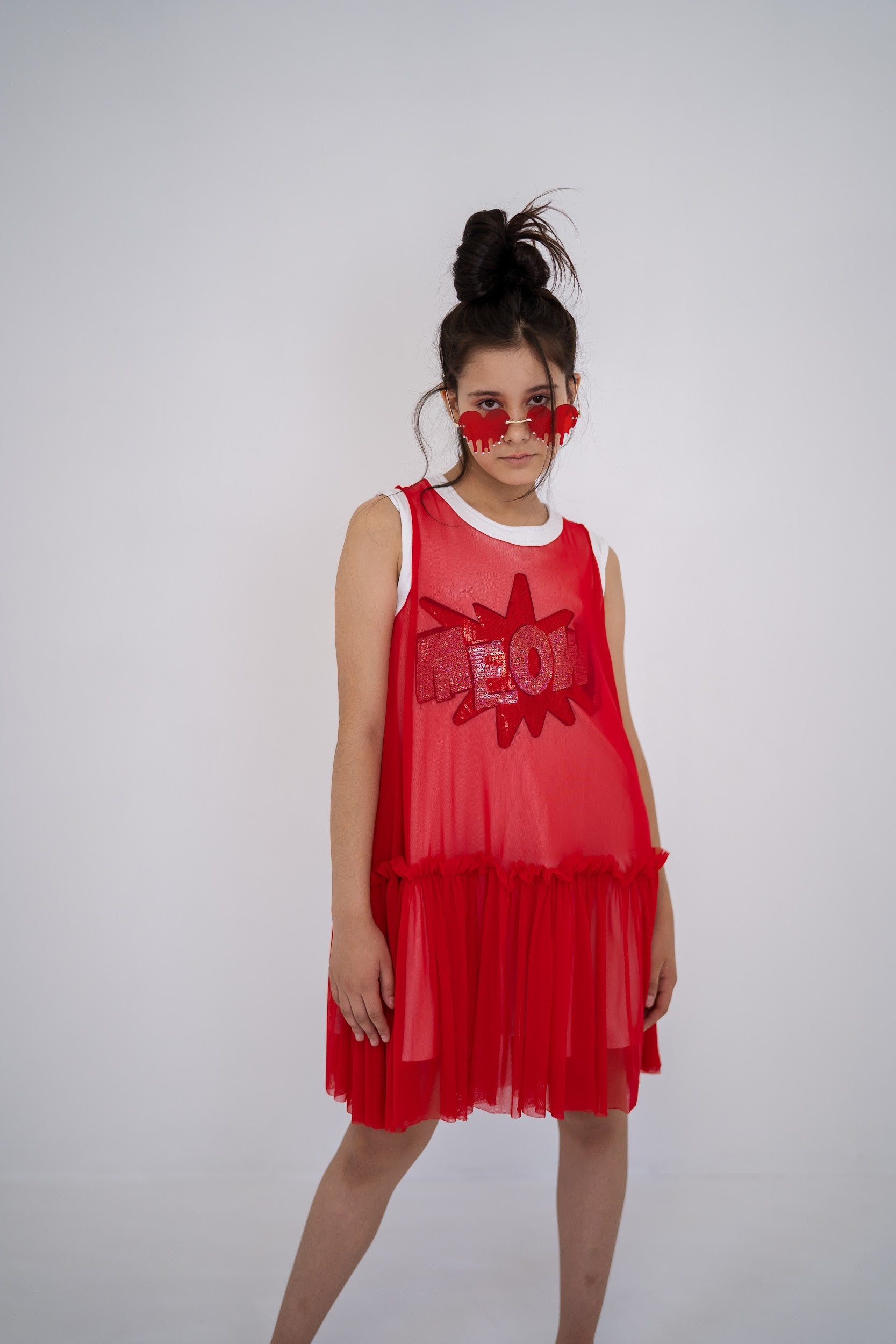 Girls summer dress MEOW - sleeveless