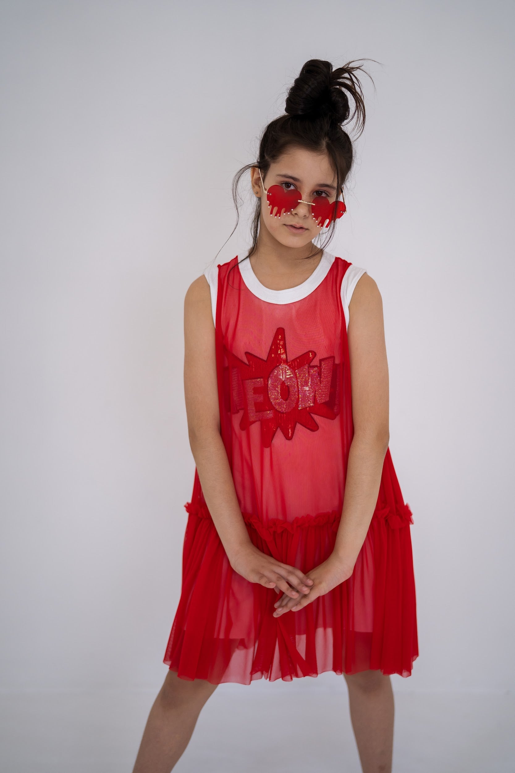 Girls summer dress MEOW - sleeveless