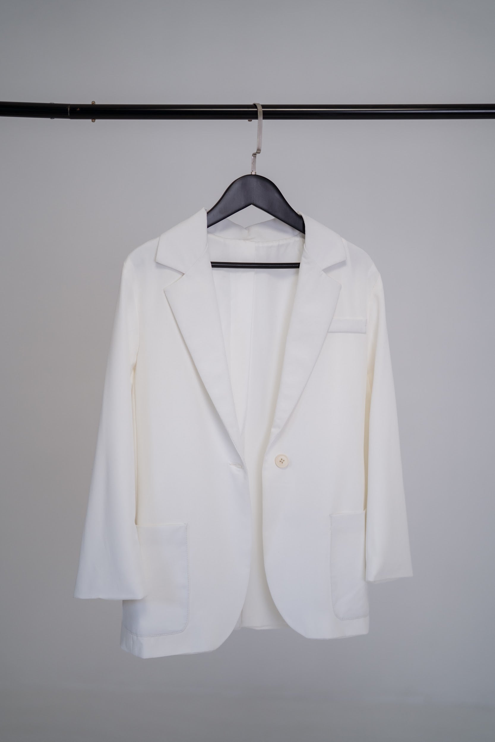 Oversized longline white blazer for girls