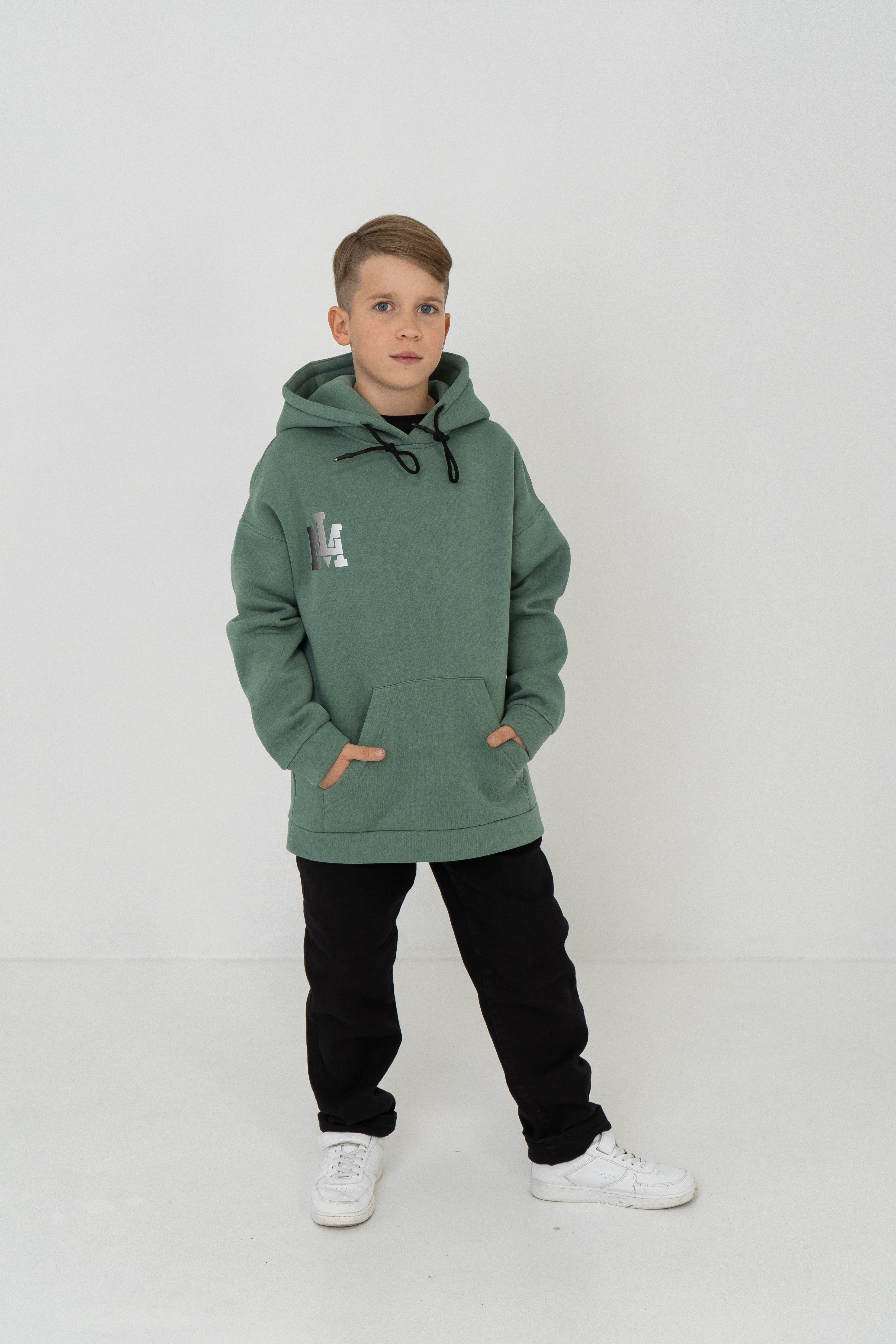 Fleece Hoodie unisex LM - olive green - Lemoni Boutique