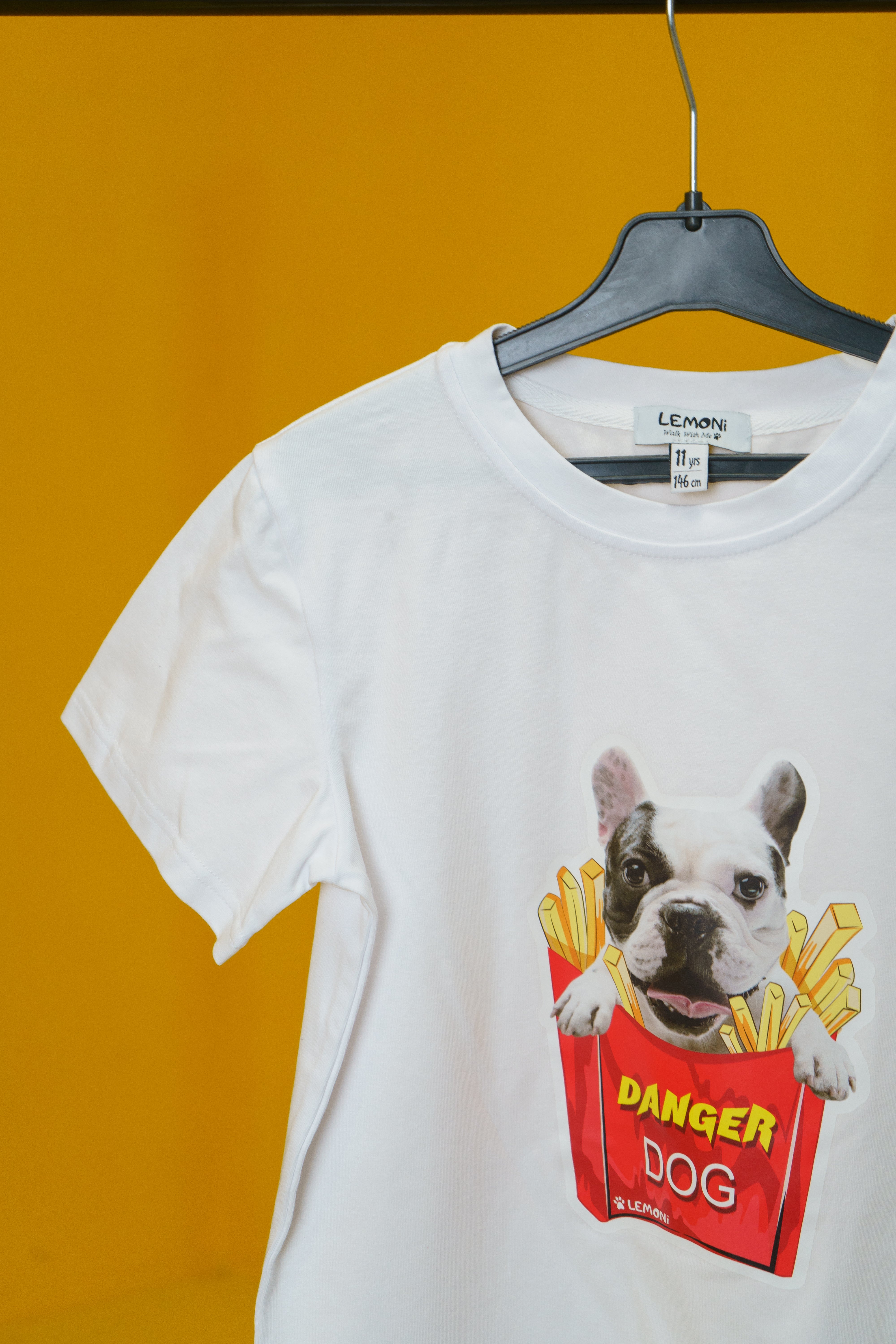 Classic unisex T-shirt Bulldog & Fries - white - Lemoni Boutique