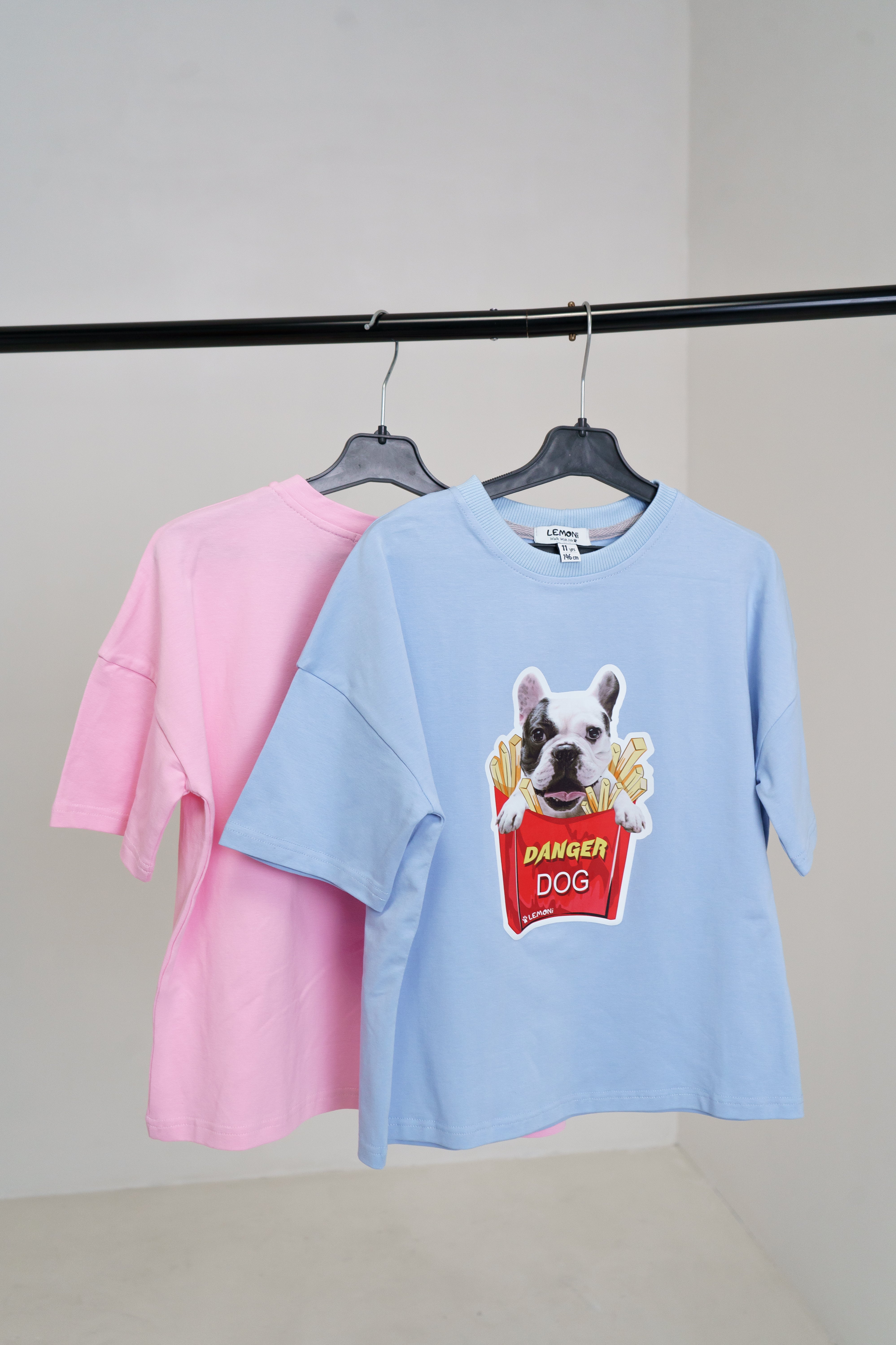 Boys´and girls´ T-shirt French Bulldog print - skyblue - Lemoni Boutique