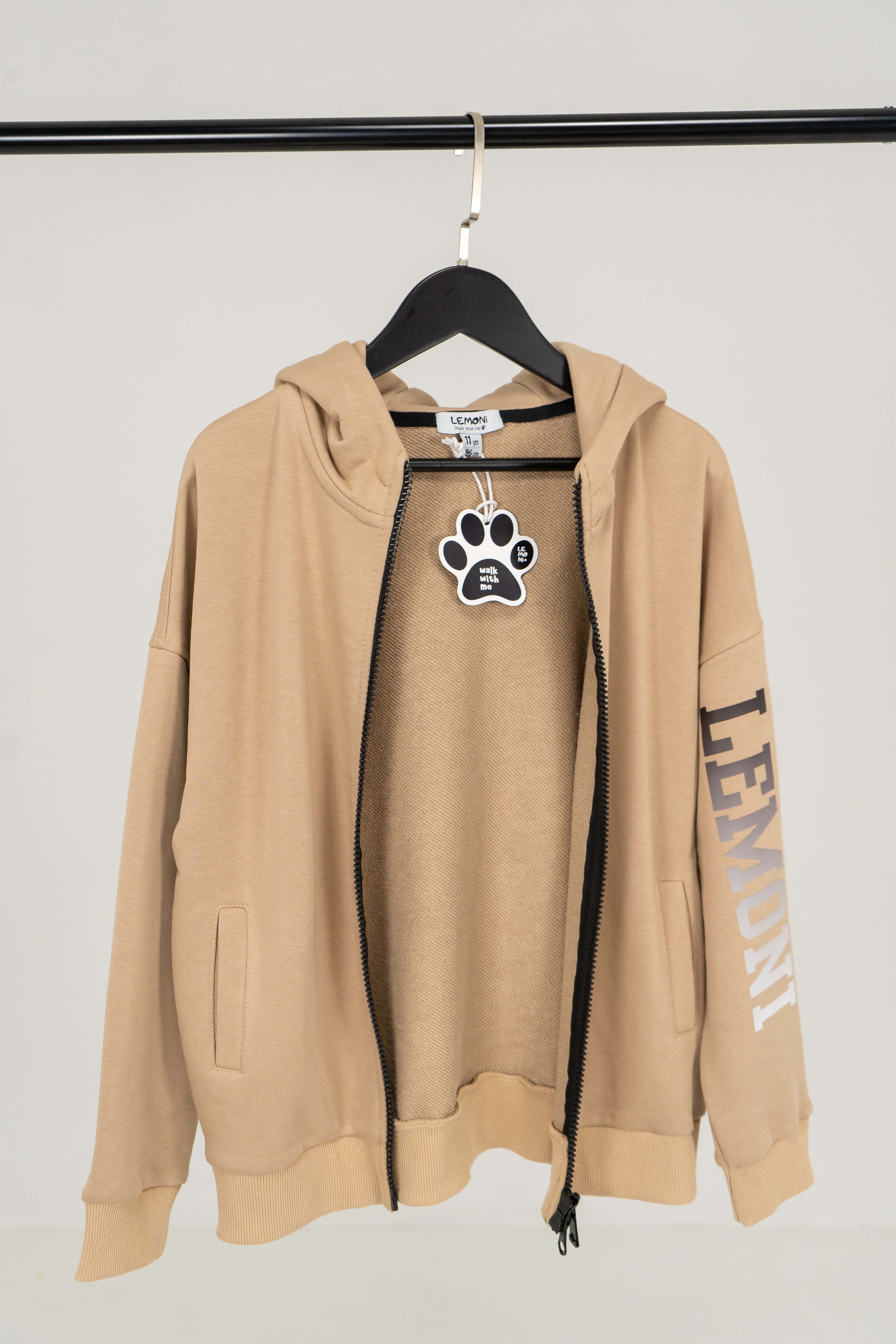 Zip Hoodie Lemoni beige