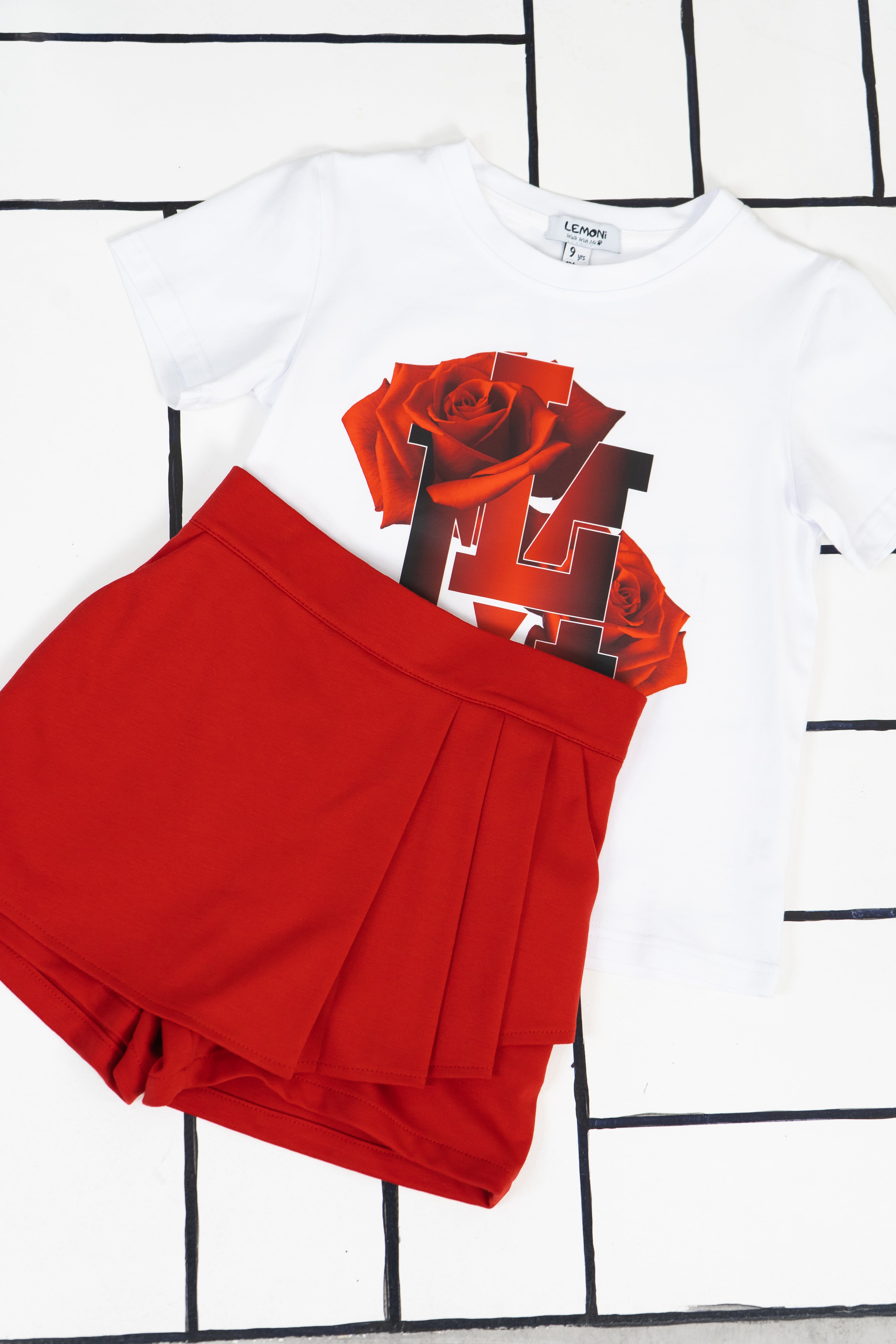 Girls´ pleated skort - red - Lemoni Boutique