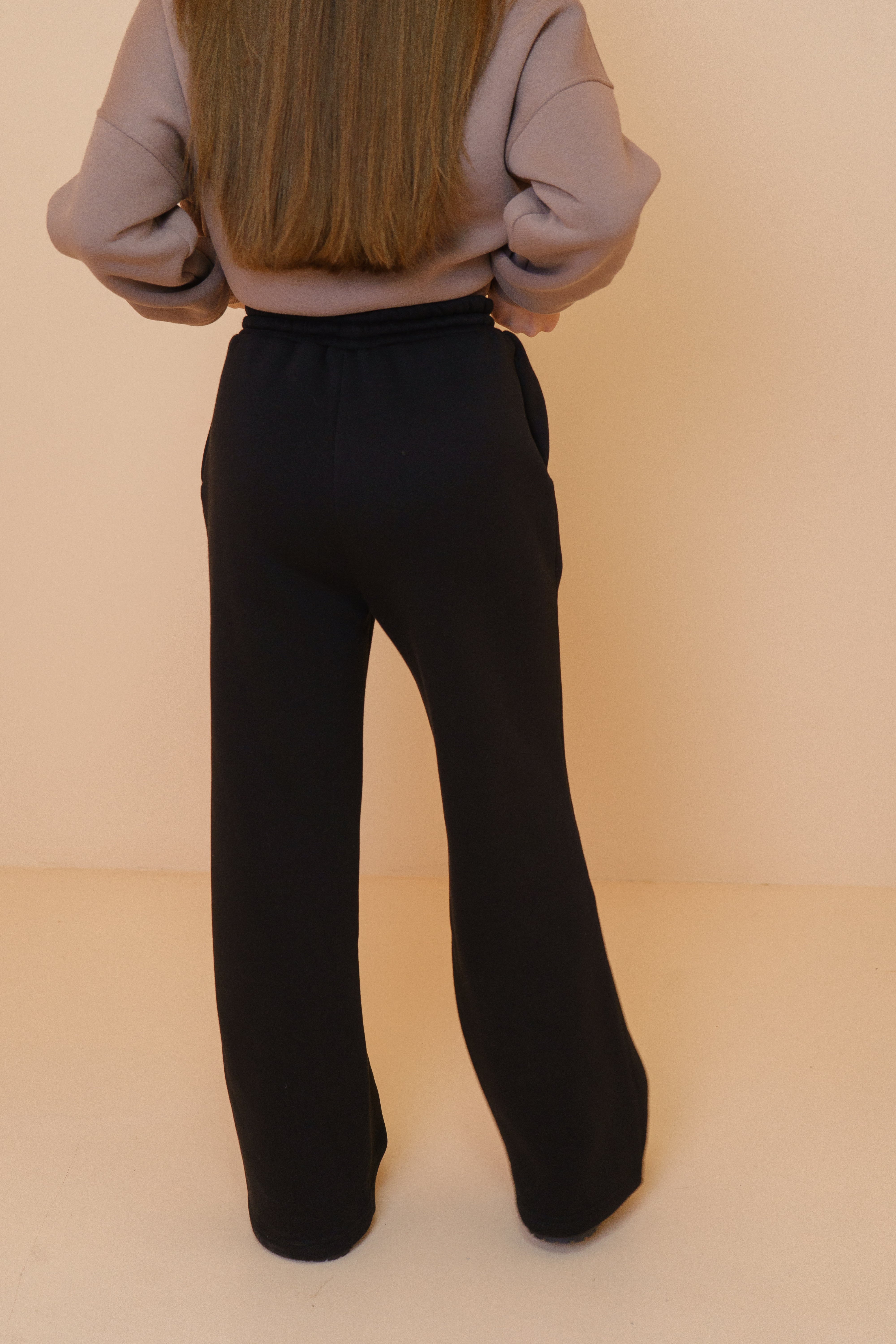 Trousers fleece streight shape Lemoni - black - Lemoni Boutique