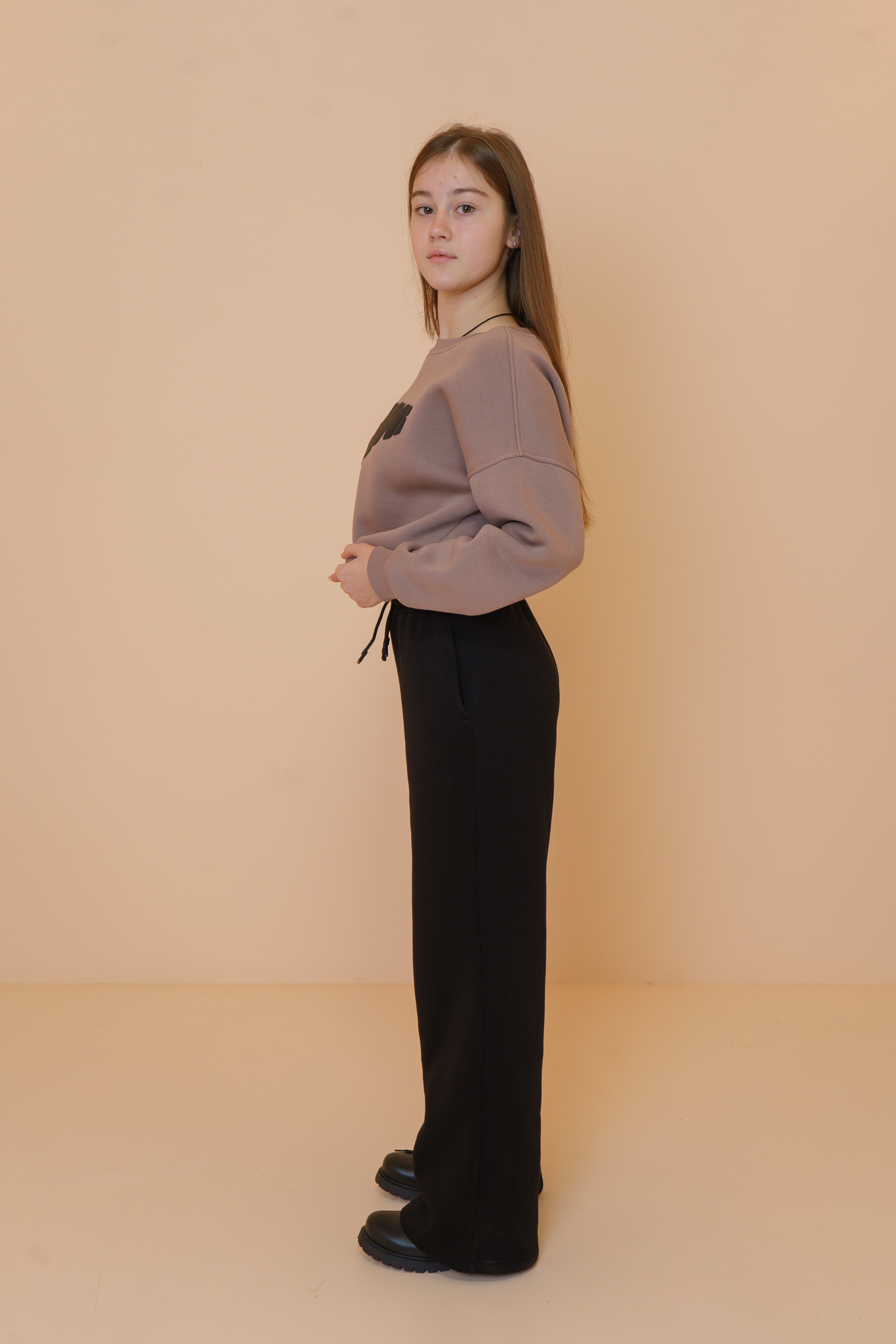Trousers fleece streight shape Lemoni - black - Lemoni Boutique