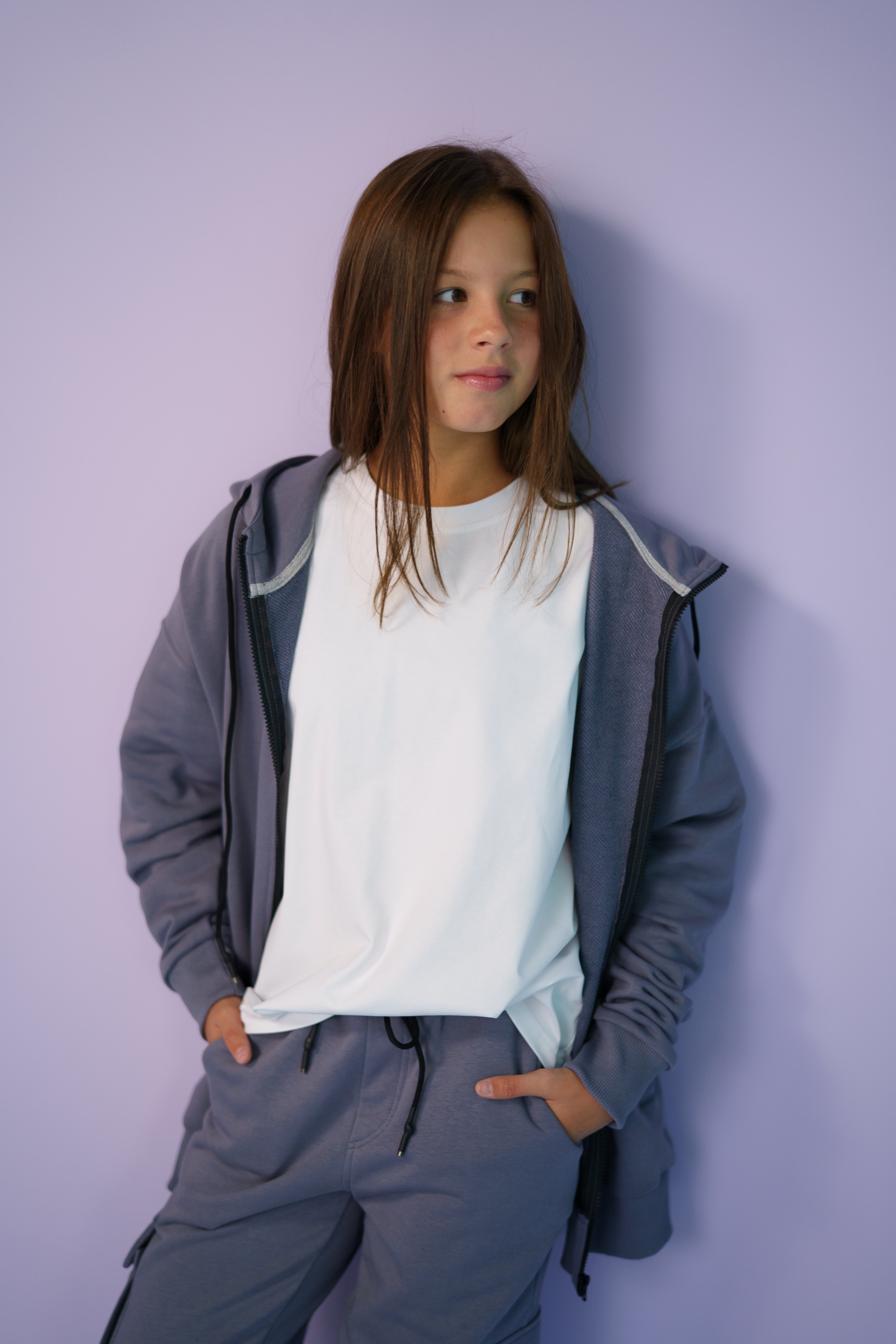 Unisex urban style zip-Hoodie with Lemoni print - gray - Lemoni Boutique