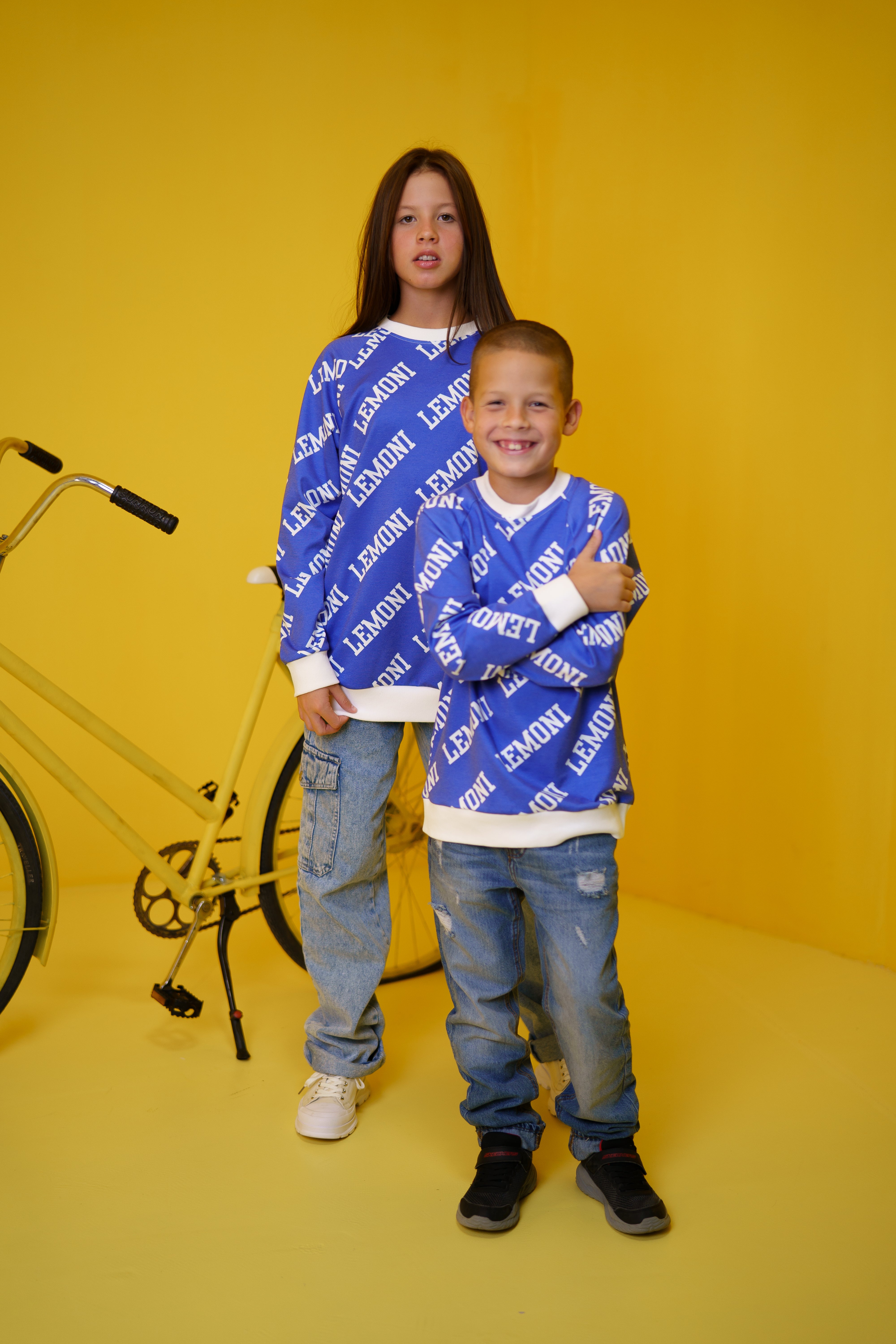 Boys´ and girls´ long-sleeve shirt with pattern - blue - Lemoni Boutique