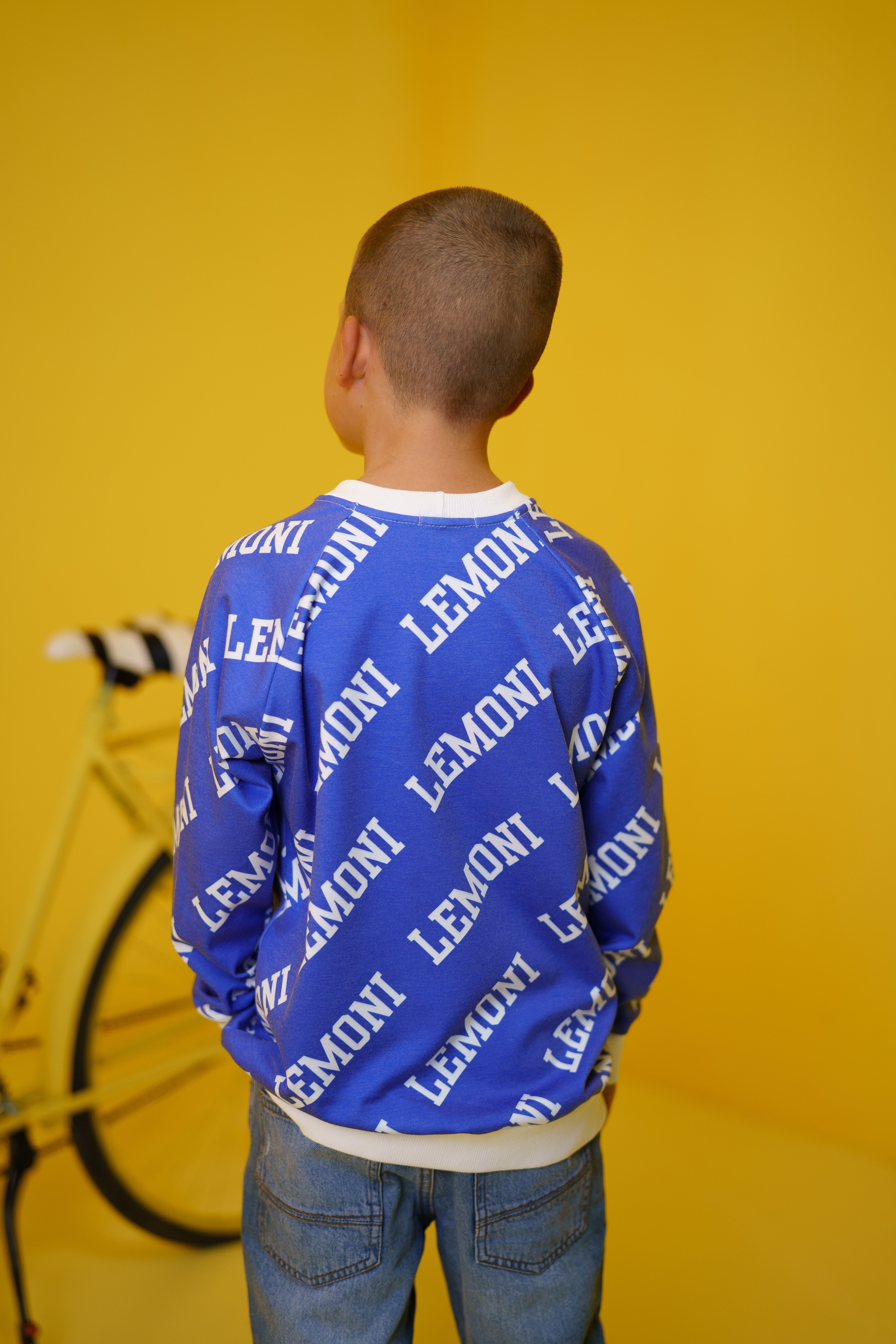 Boys´ and girls´ long-sleeve shirt with pattern - blue - Lemoni Boutique