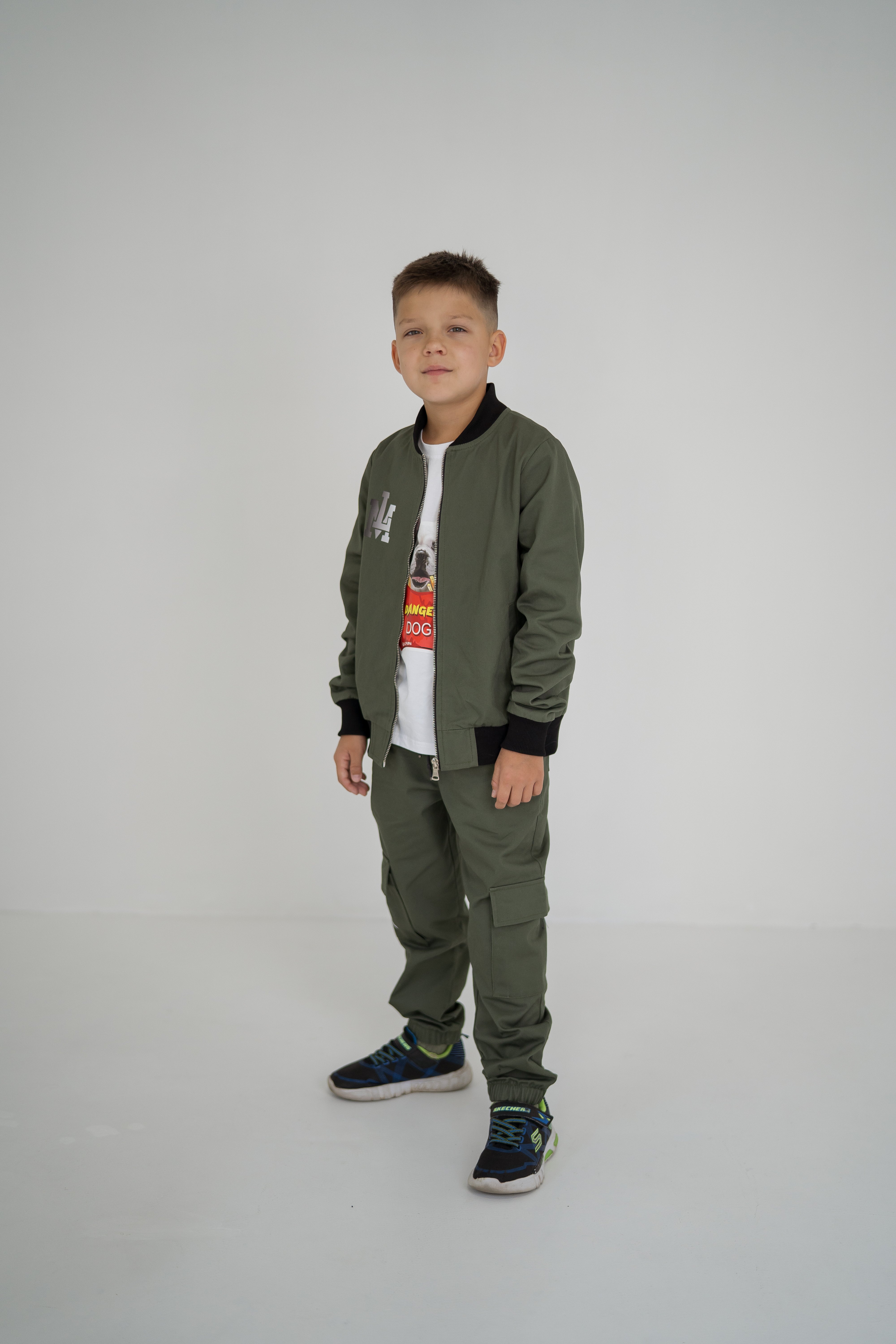 Сargo jeans for boys - khaki - Lemoni Boutique