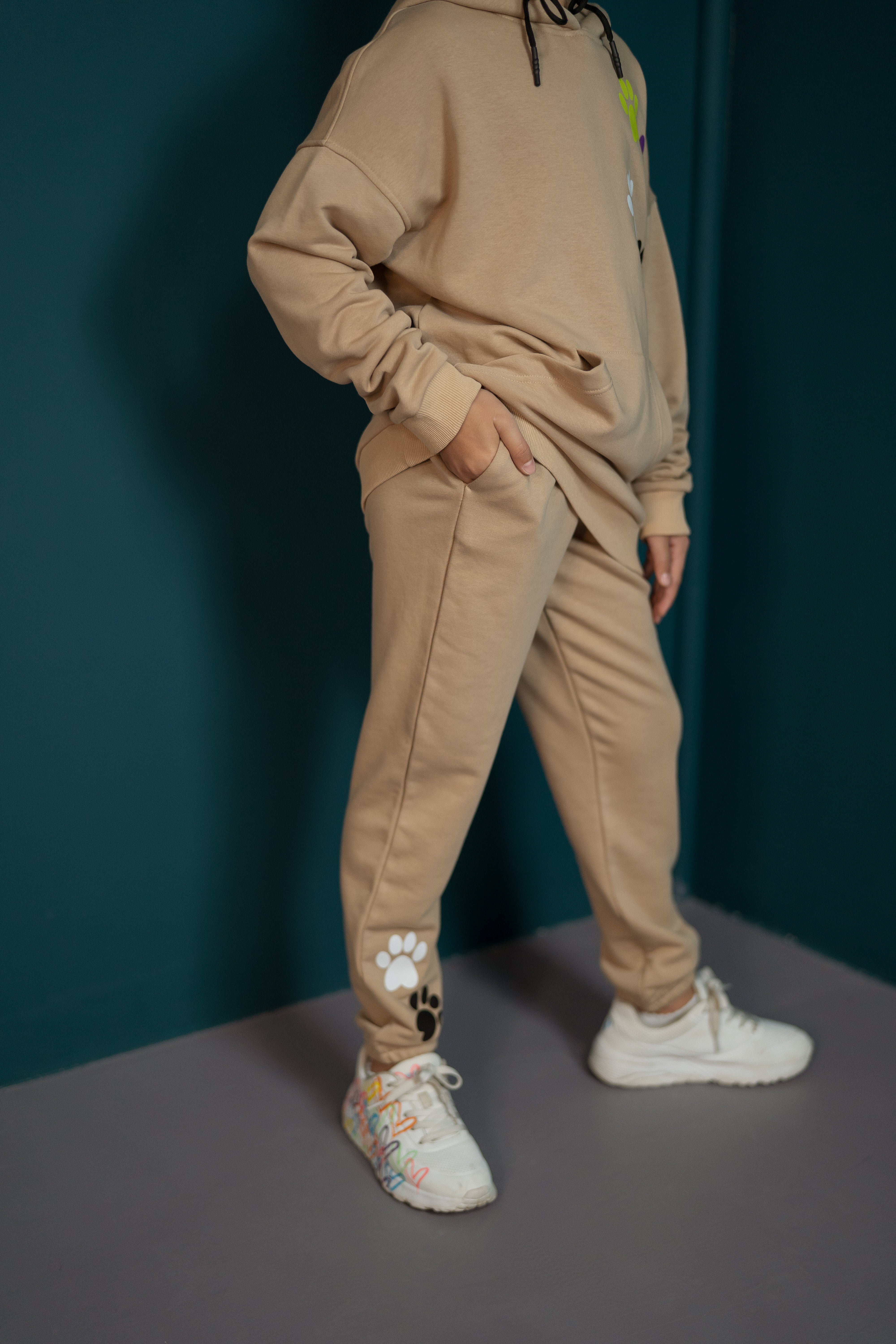 Pants unisex "Walk with Me" - beige - Lemoni Boutique