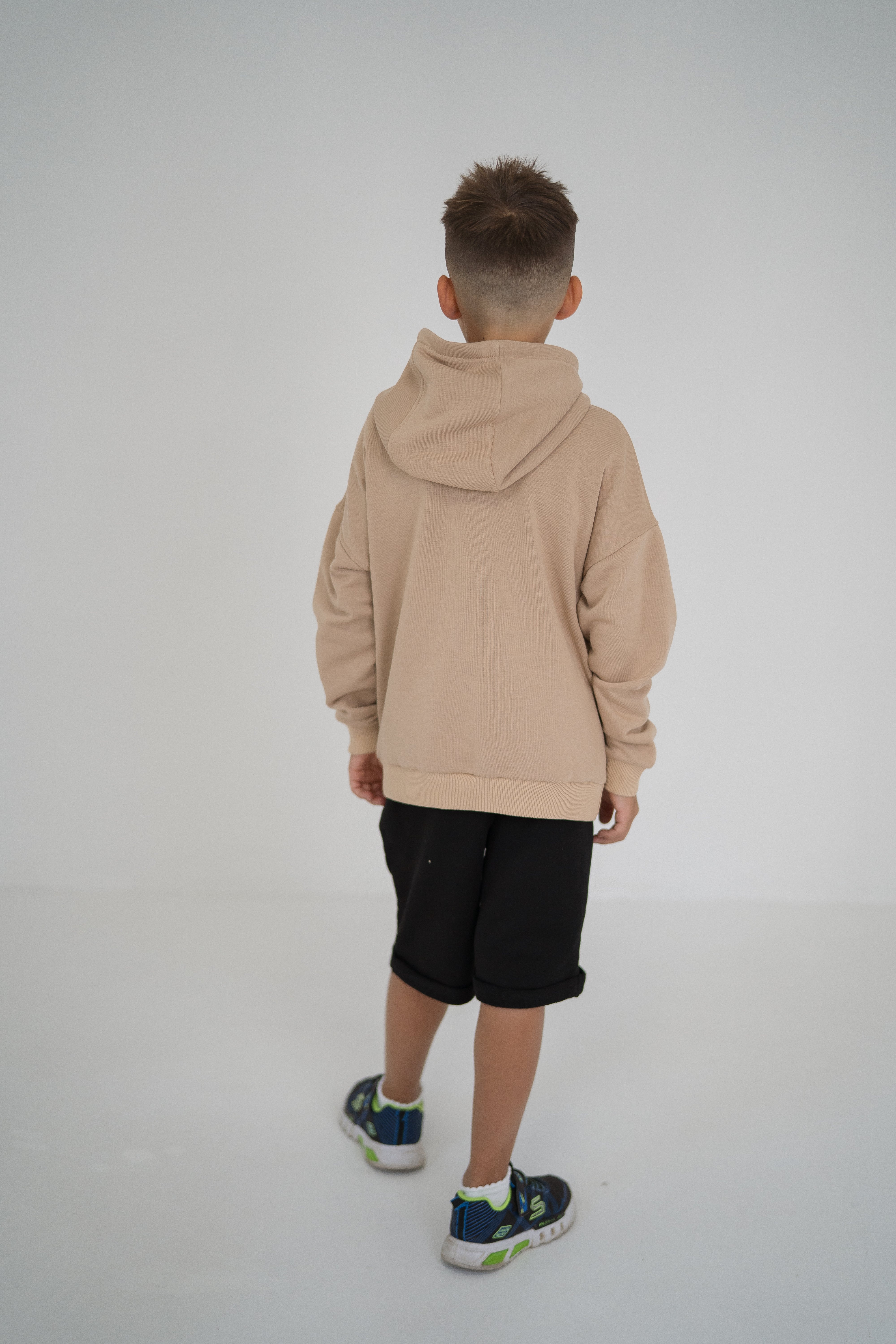 Hoodie for boys and girls  with LEMONI print - beige - Lemoni Boutique