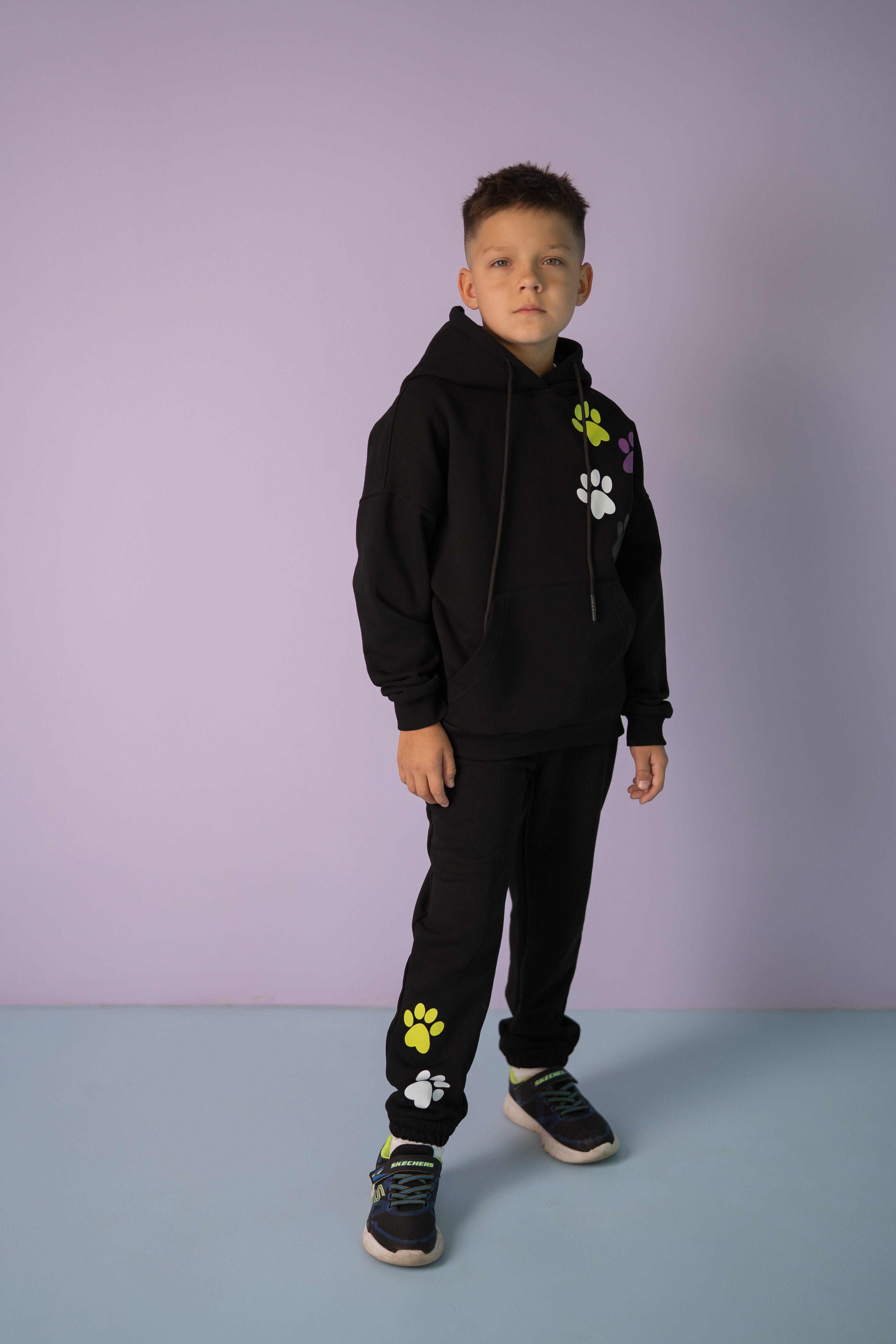 Hoodie for boys and girls "Walk with Me" - black - Lemoni Boutique