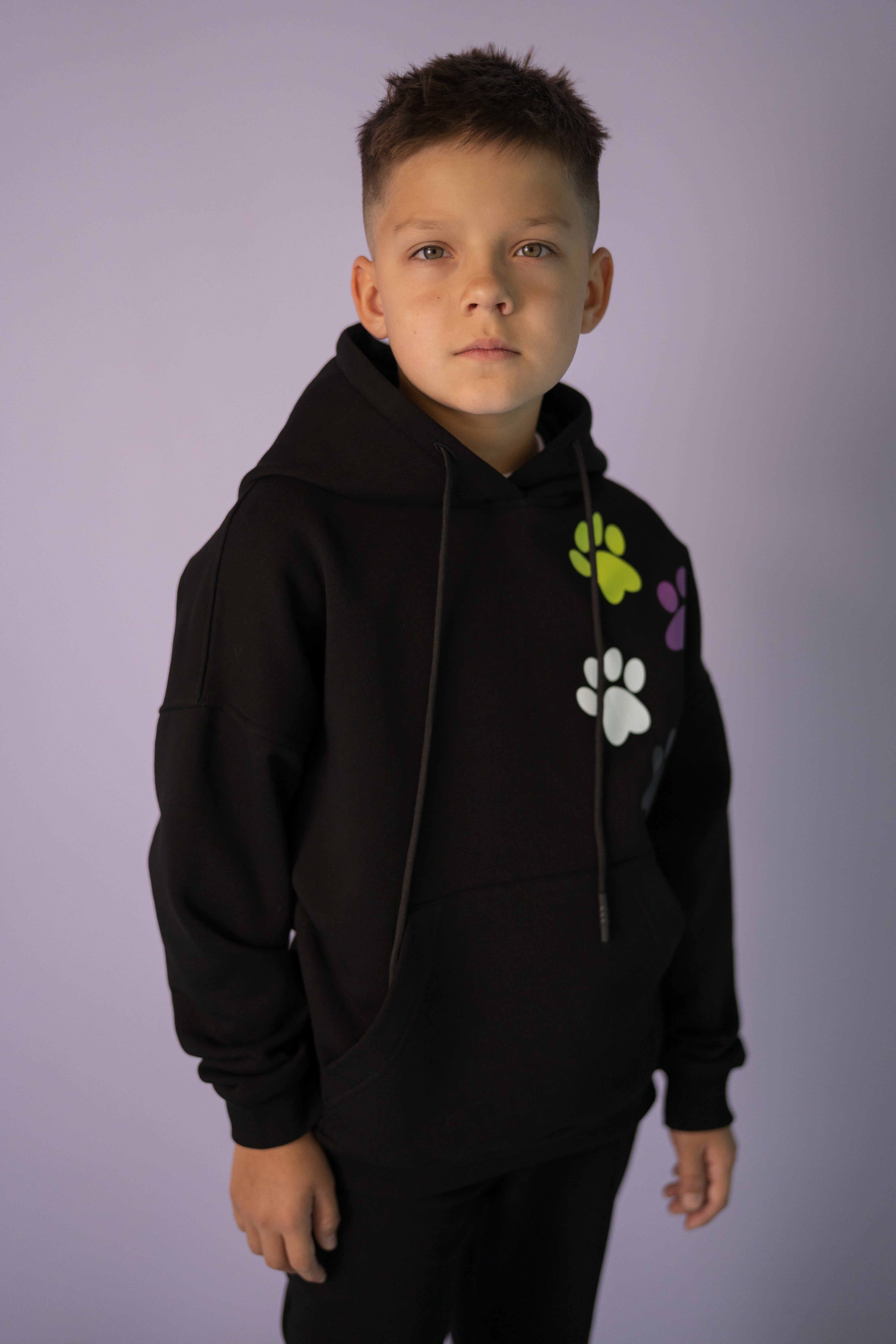 Hoodie for boys and girls "Walk with Me" - black - Lemoni Boutique