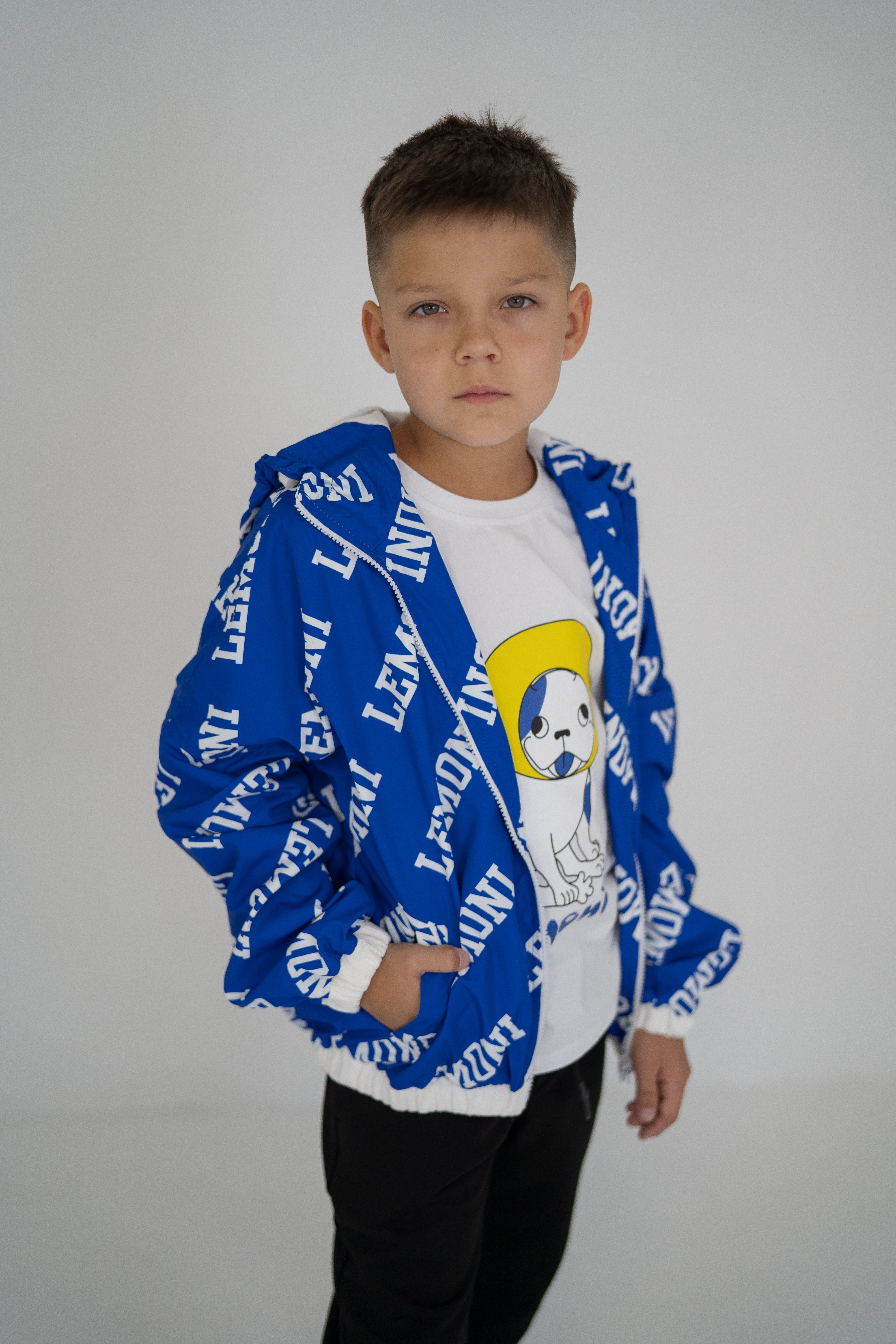 Hooded Windbreaker for boys and girls - indigo blue - Lemoni Boutique