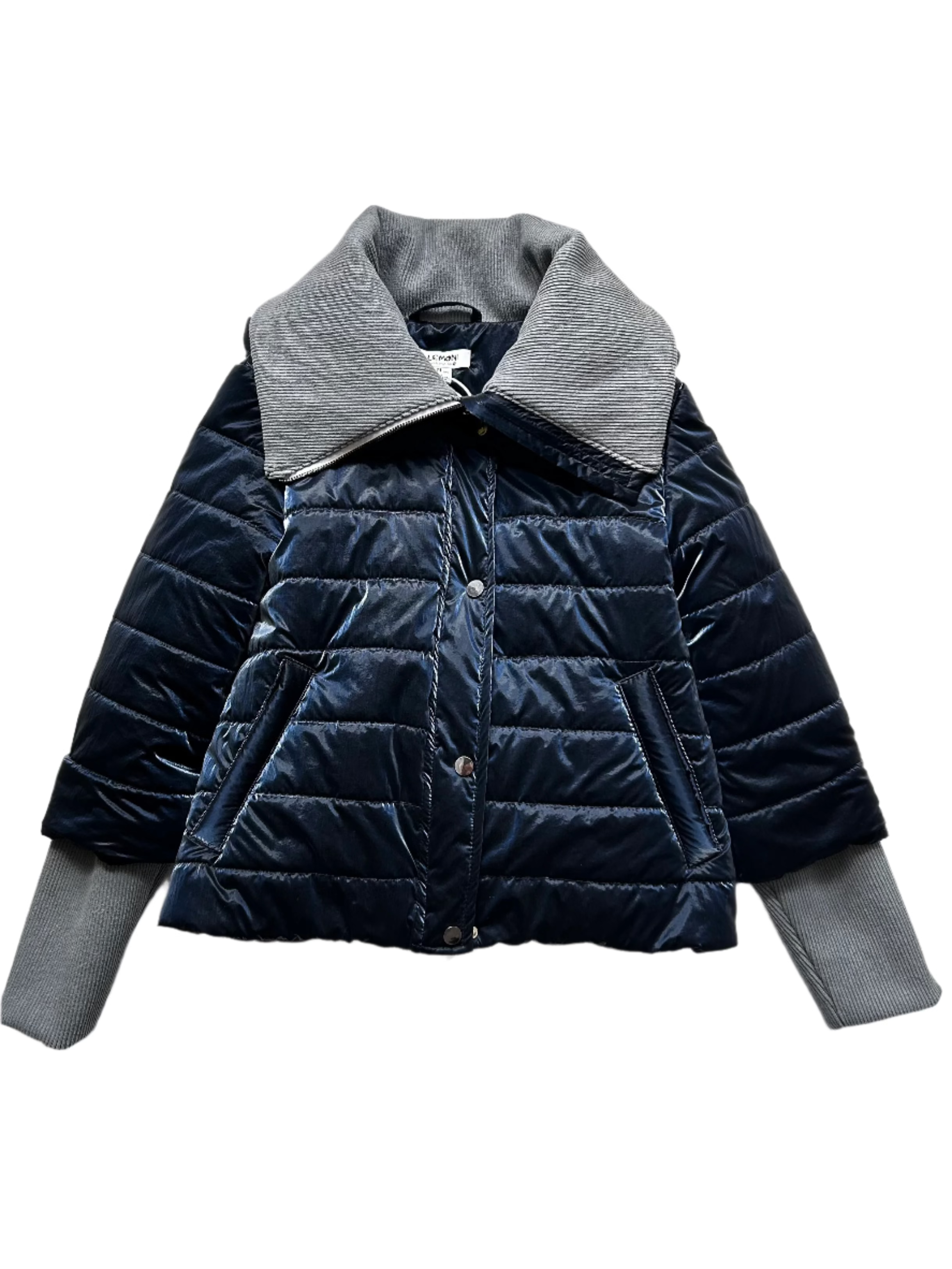 Stylish Mid-Season Jacket for Girls- dark blue - Lemoni Boutique