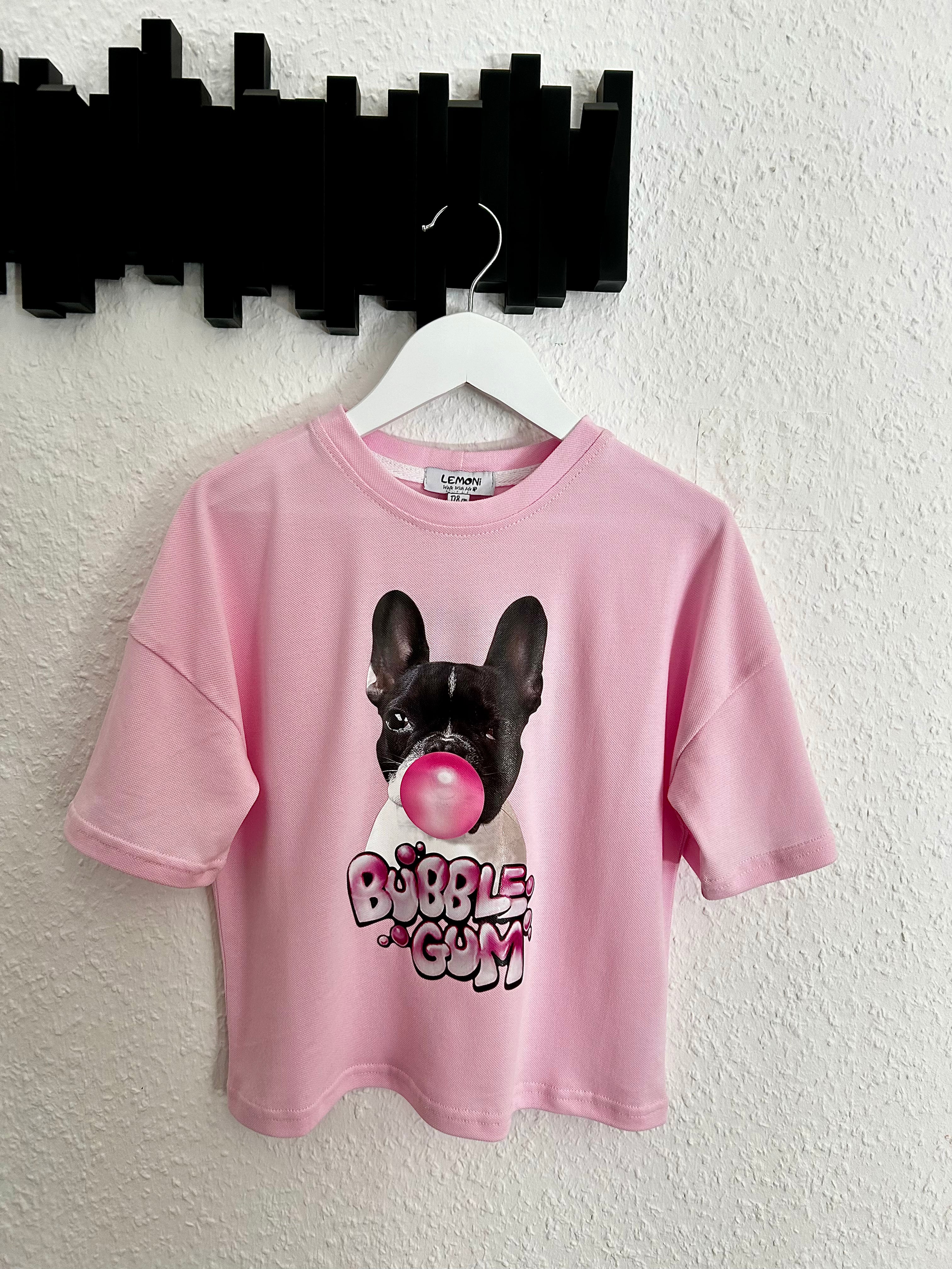 Oversized T-shirt Bubble Gum for girls - pink - Lemoni Boutique