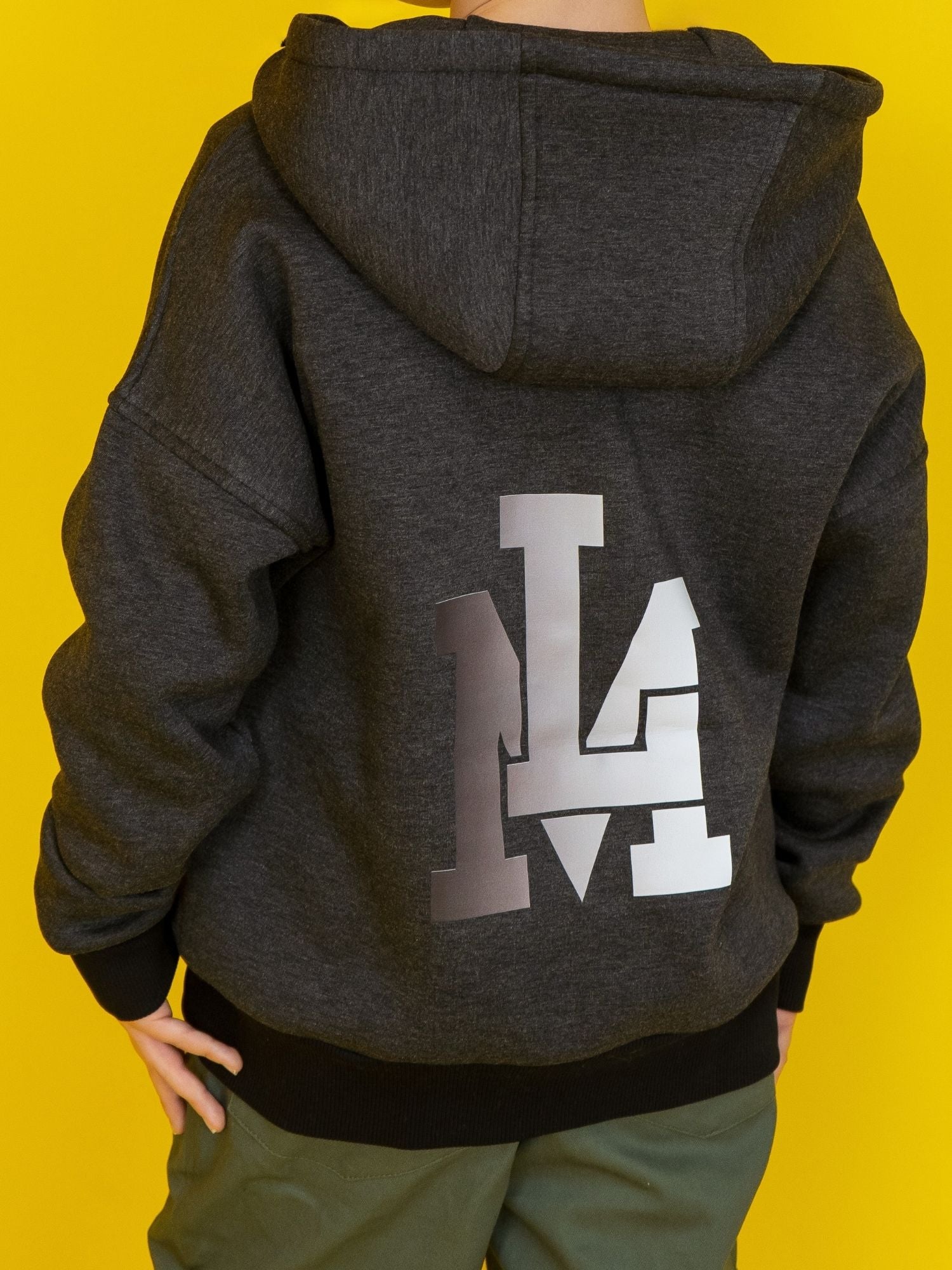 Warm Zip-up Hoodie unisex Lemoni - dark grey