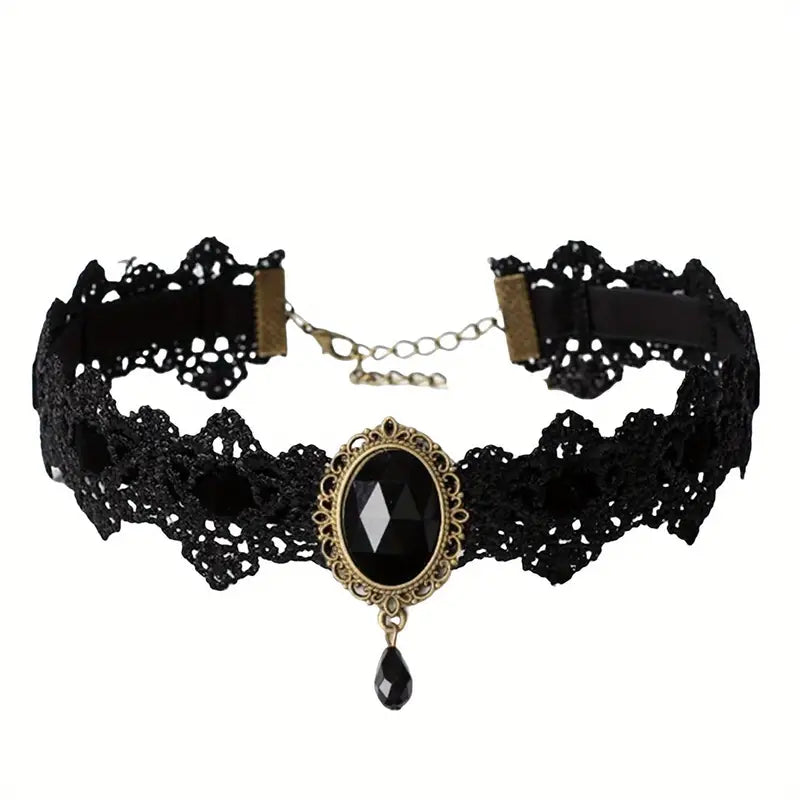 Black choker in gothic style for girls - Lemoni Boutique