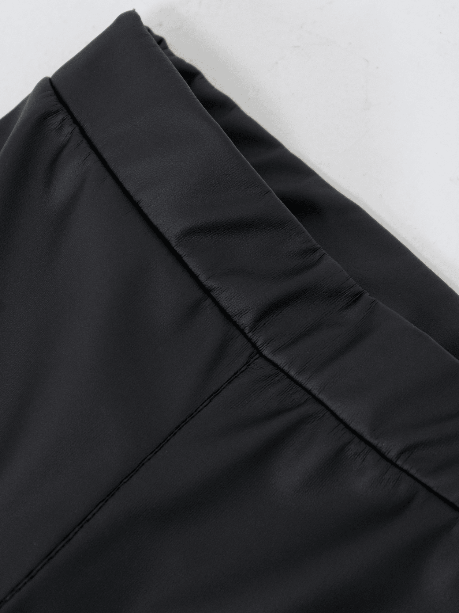 Black Matte Faux Leather Thermo Leggings