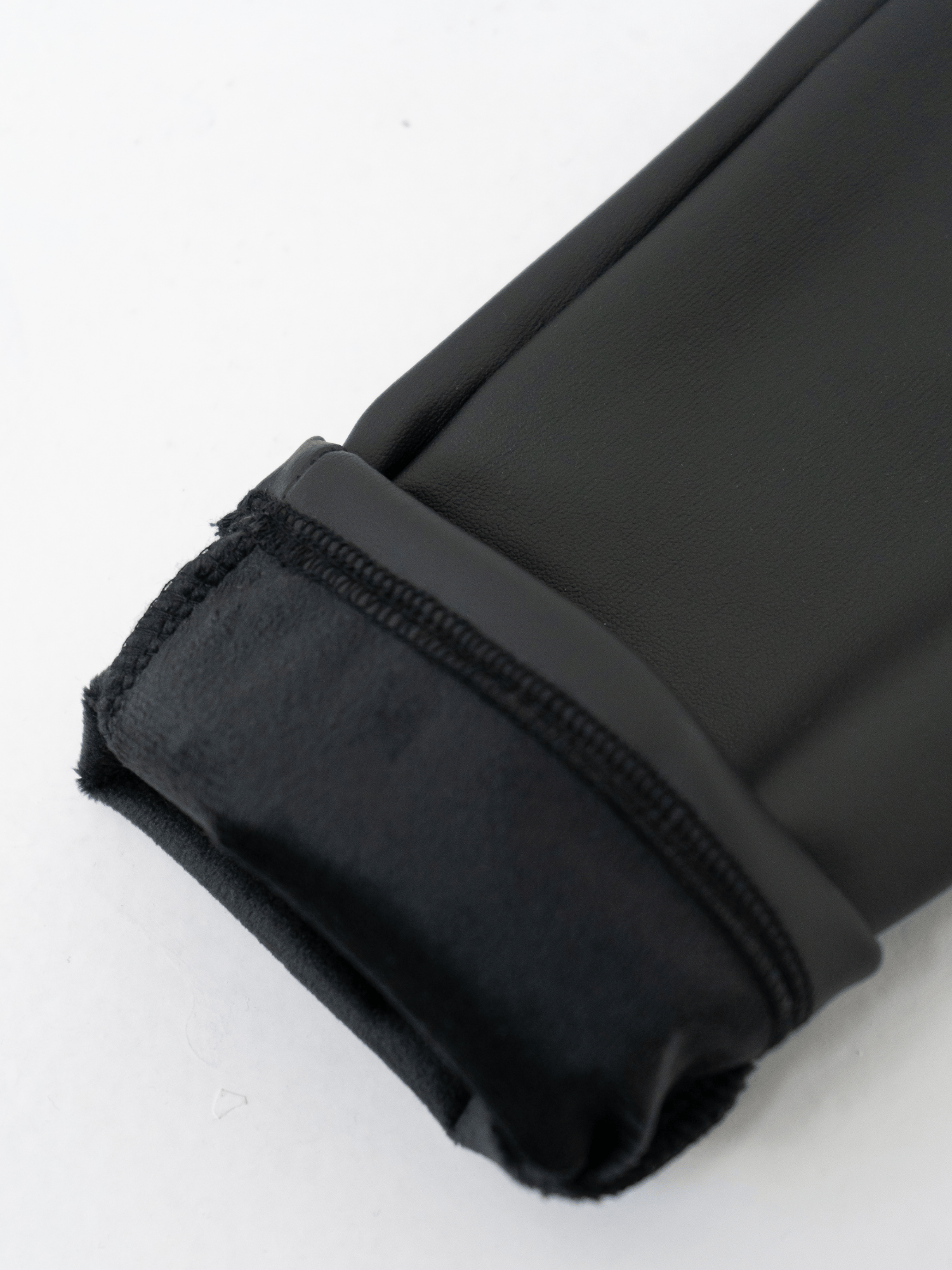 Black Matte Faux Leather Thermo Leggings