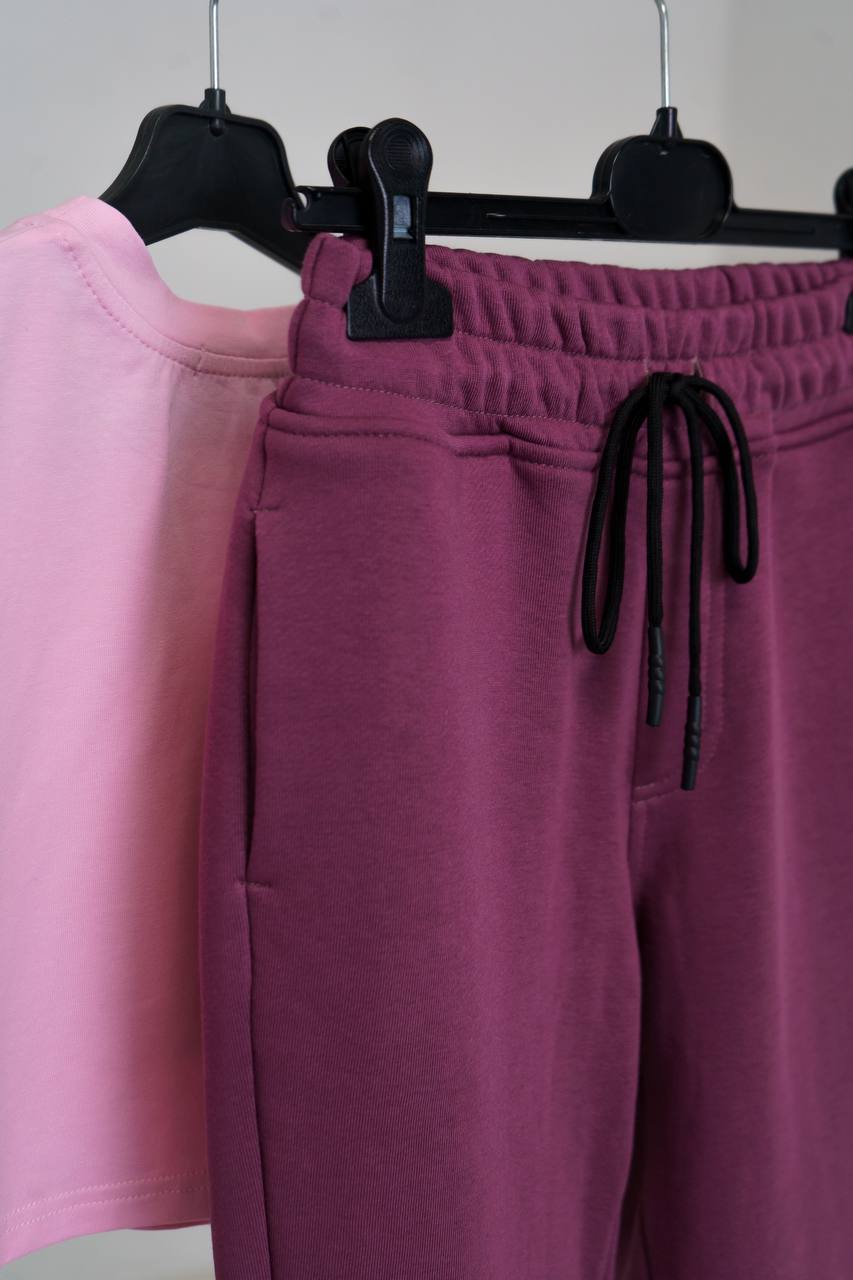 Urban-style joggers for girls - dark pink - Lemoni Boutique