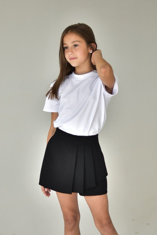 Pleated skort for girls - black - Lemoni Boutique