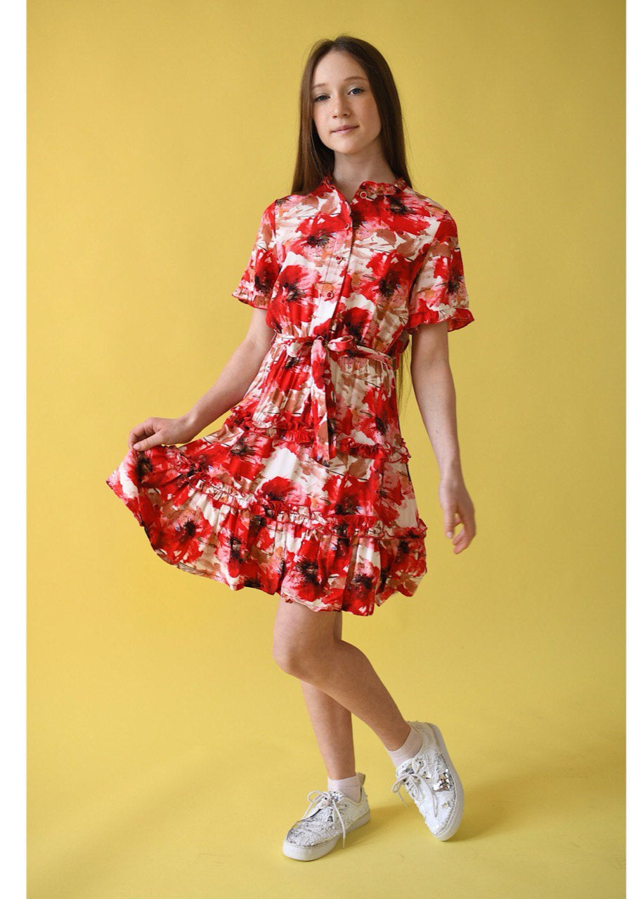 Girls´ summer dress Poppy Flower - Lemoni Boutique